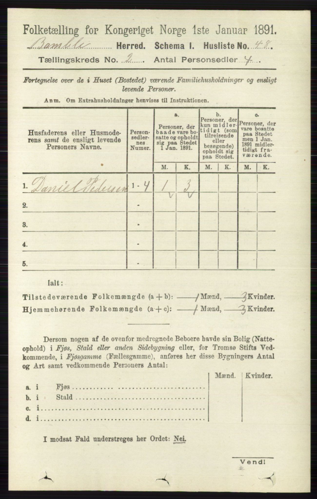 RA, Folketelling 1891 for 0814 Bamble herred, 1891, s. 989