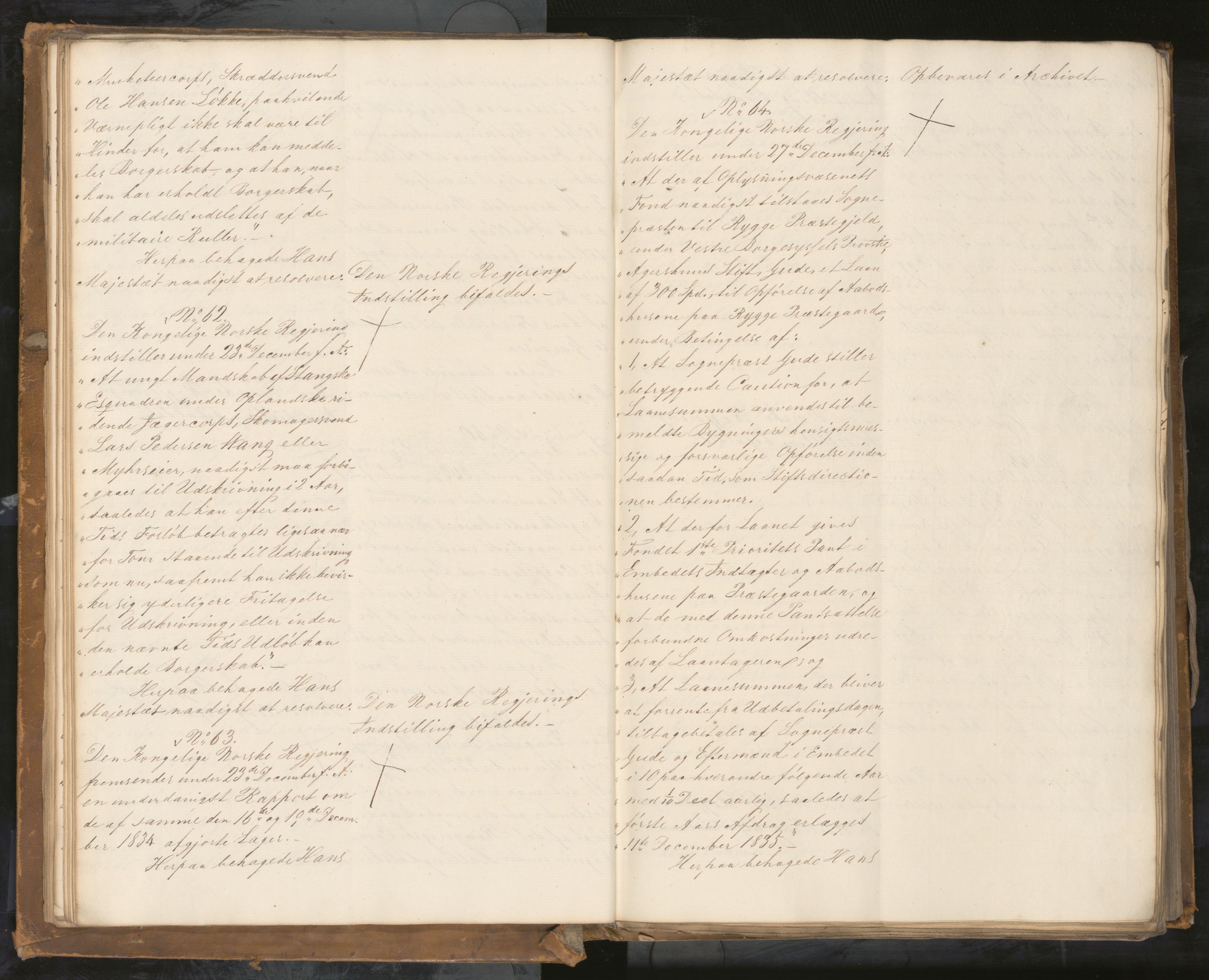 Statsrådssekretariatet, AV/RA-S-1001/A/Ab/L0040: Kgl. res. nr. 1-568, 1. halvår, 1835