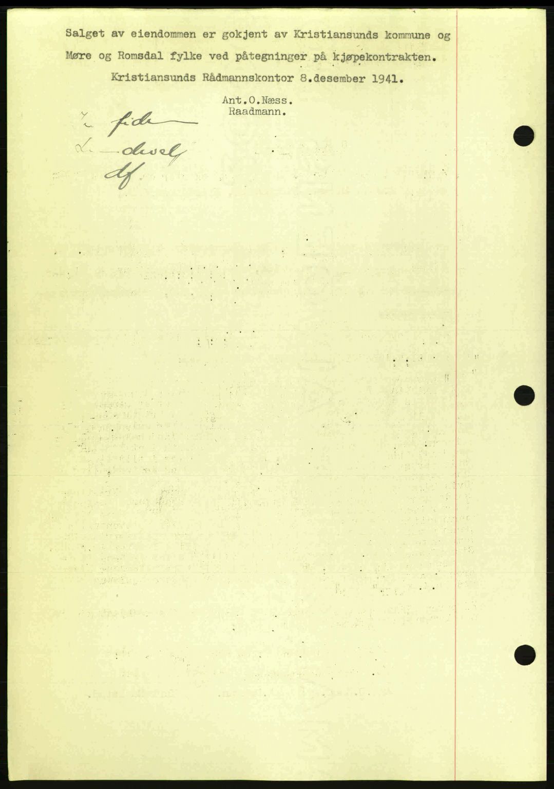 Kristiansund byfogd, AV/SAT-A-4587/A/27: Pantebok nr. 34, 1941-1945, Dagboknr: 210/1942