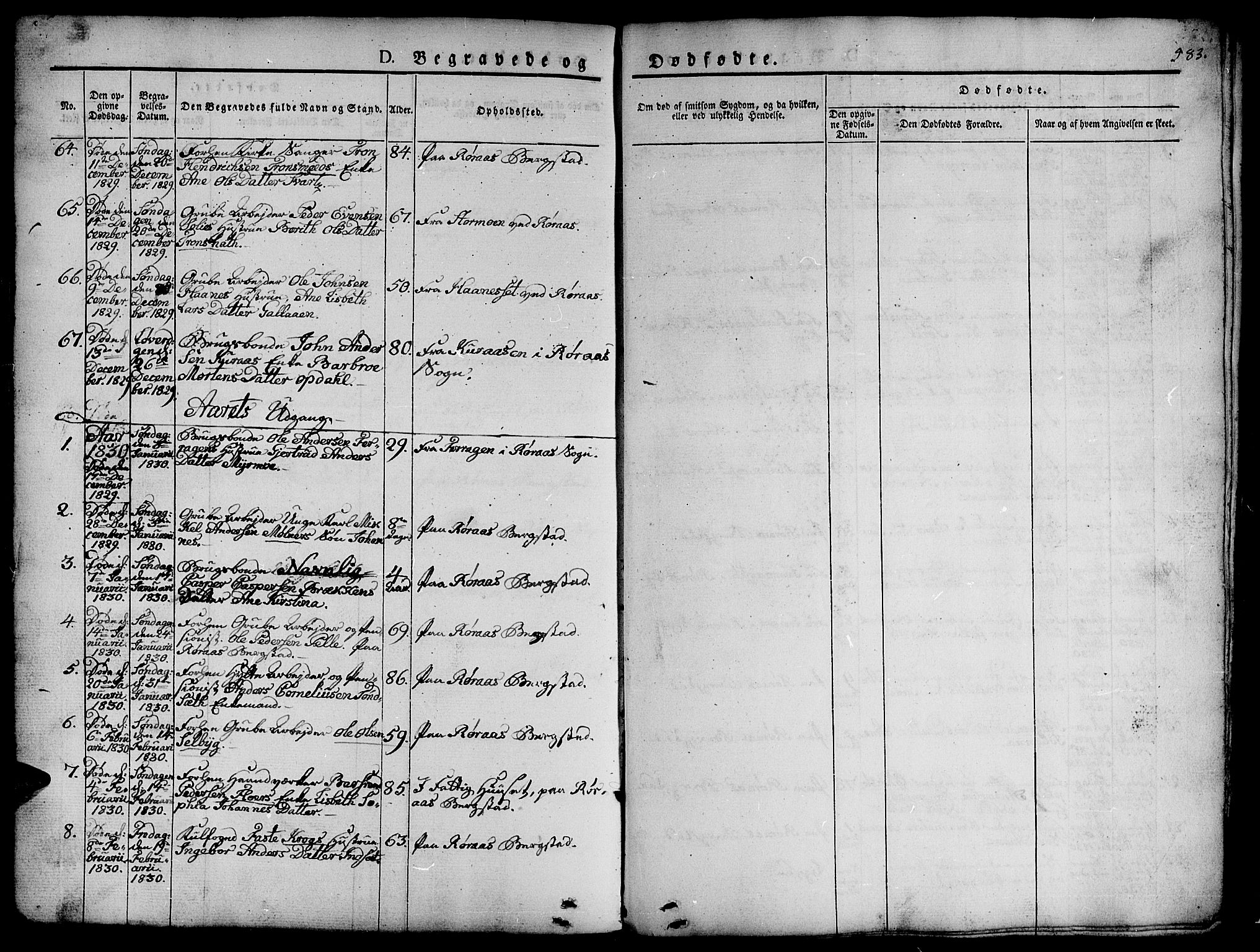 Ministerialprotokoller, klokkerbøker og fødselsregistre - Sør-Trøndelag, AV/SAT-A-1456/681/L0939: Klokkerbok nr. 681C03, 1829-1855, s. 583