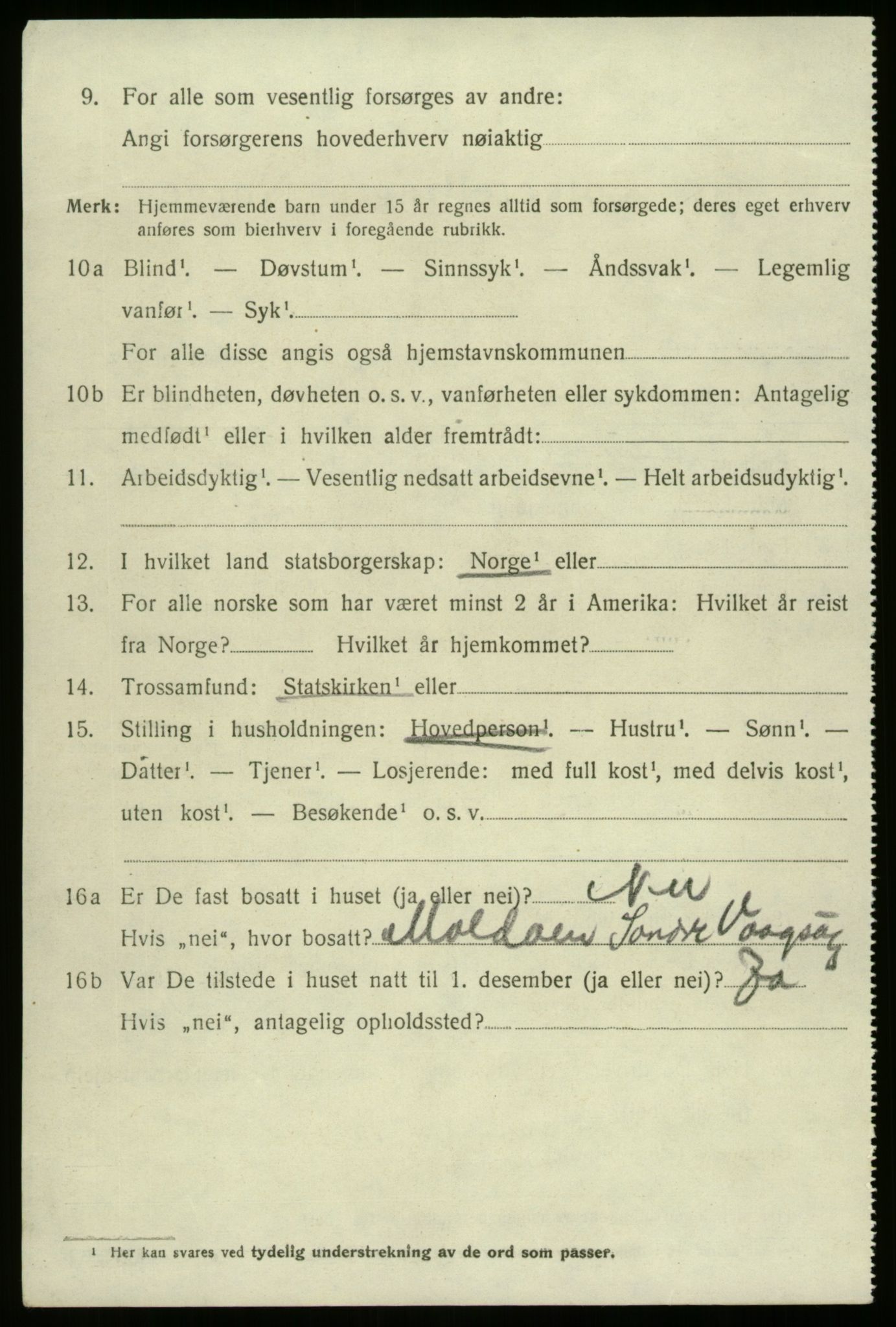 SAB, Folketelling 1920 for 1438 Bremanger herred, 1920, s. 1603