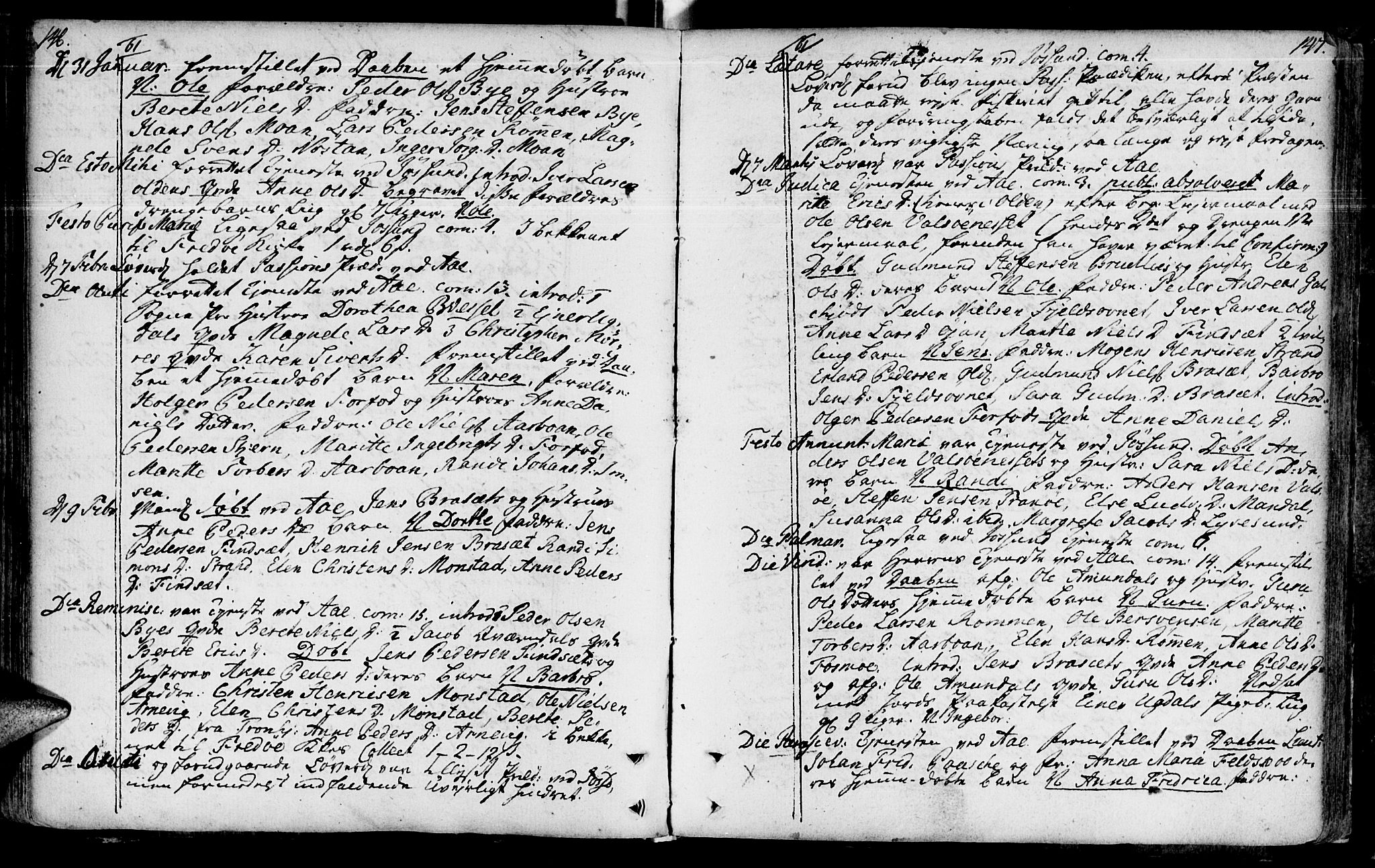 Ministerialprotokoller, klokkerbøker og fødselsregistre - Sør-Trøndelag, AV/SAT-A-1456/655/L0672: Ministerialbok nr. 655A01, 1750-1779, s. 146-147