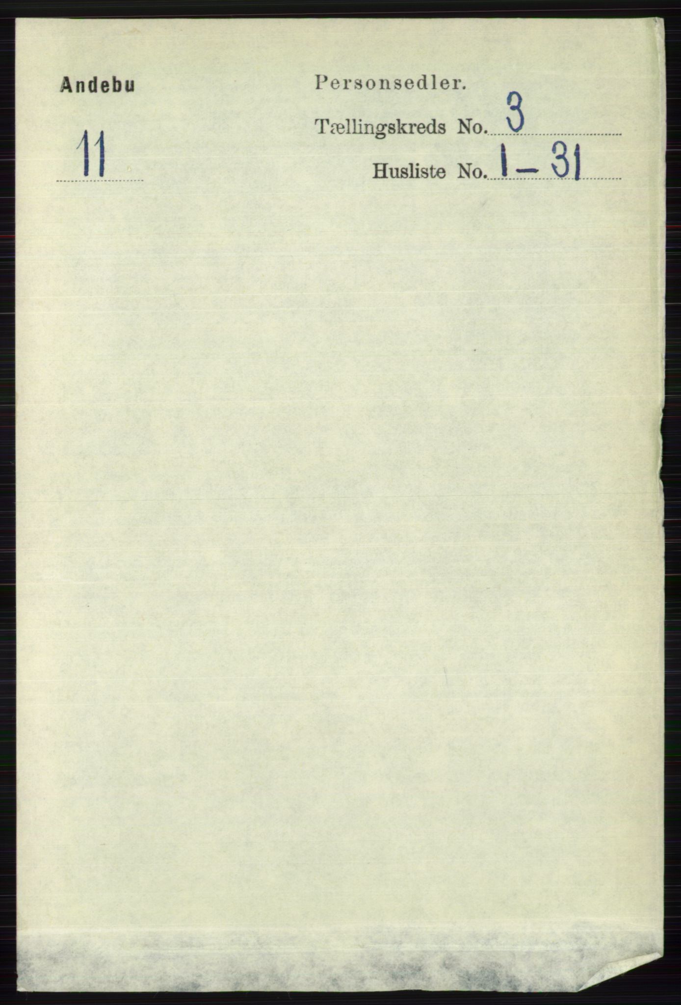 RA, Folketelling 1891 for 0719 Andebu herred, 1891, s. 1495