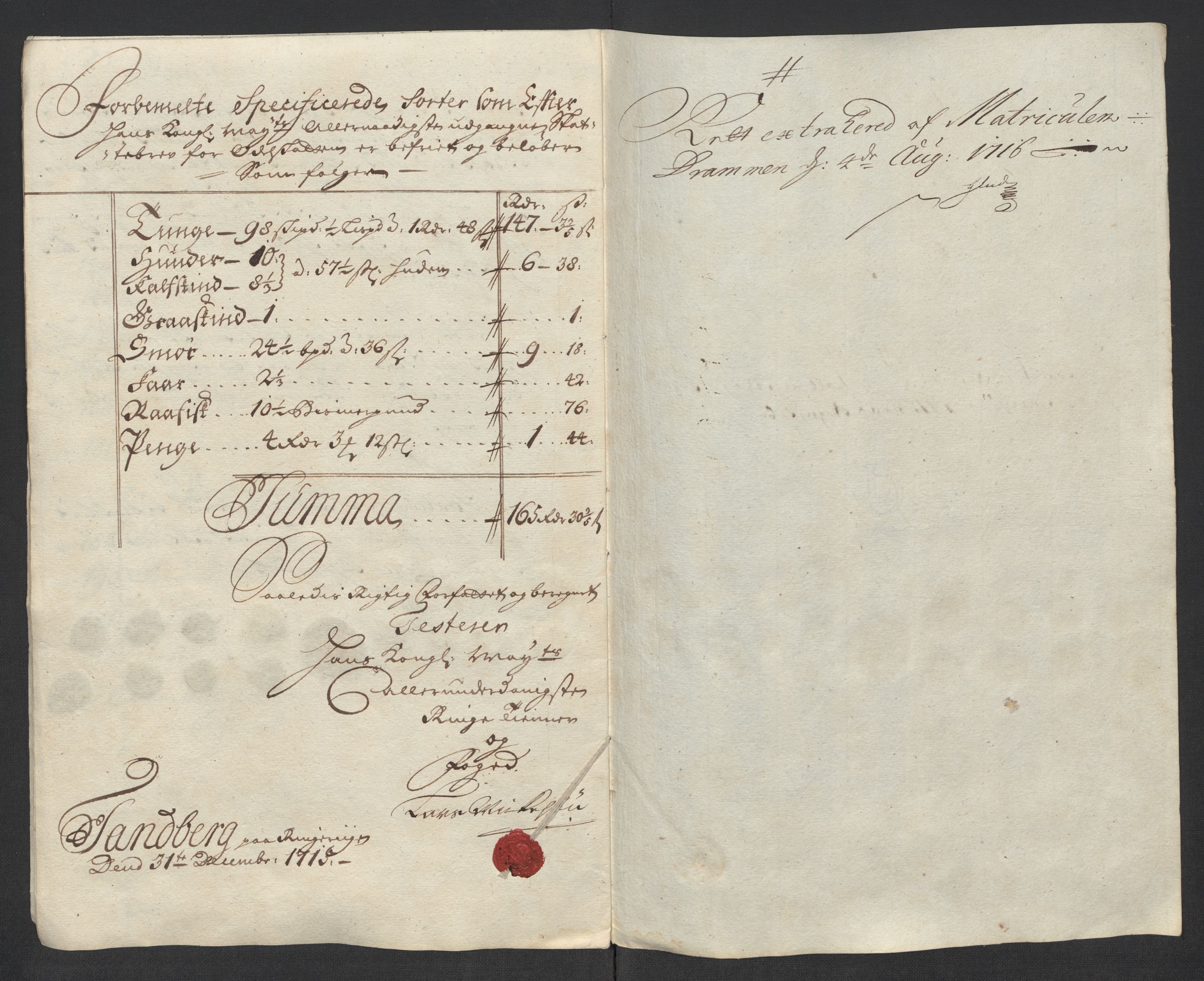 Rentekammeret inntil 1814, Reviderte regnskaper, Fogderegnskap, AV/RA-EA-4092/R23/L1473: Fogderegnskap Ringerike og Hallingdal, 1715, s. 281