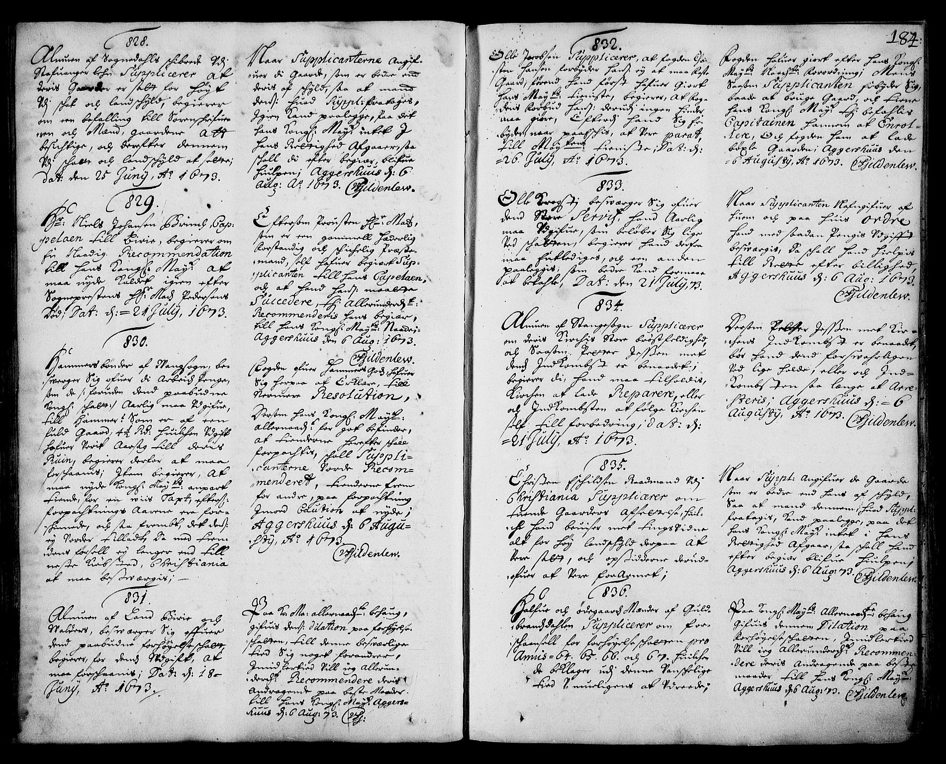 Stattholderembetet 1572-1771, AV/RA-EA-2870/Ad/L0003: Supplikasjons- og resolusjonsprotokoll, 1671-1682, s. 183b-184a