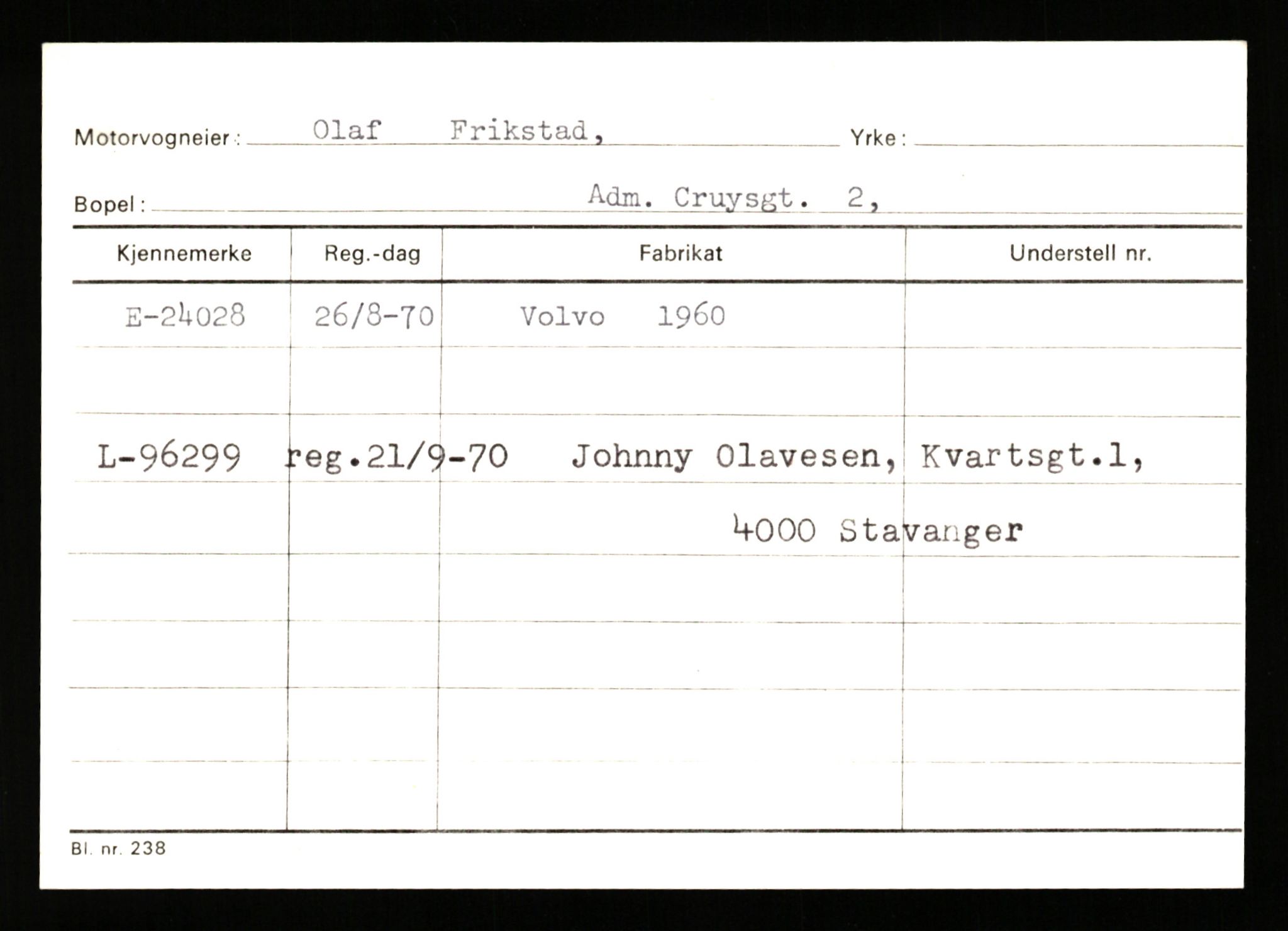 Stavanger trafikkstasjon, SAST/A-101942/0/G/L0005: Registreringsnummer: 23000 - 34245, 1930-1971, s. 263