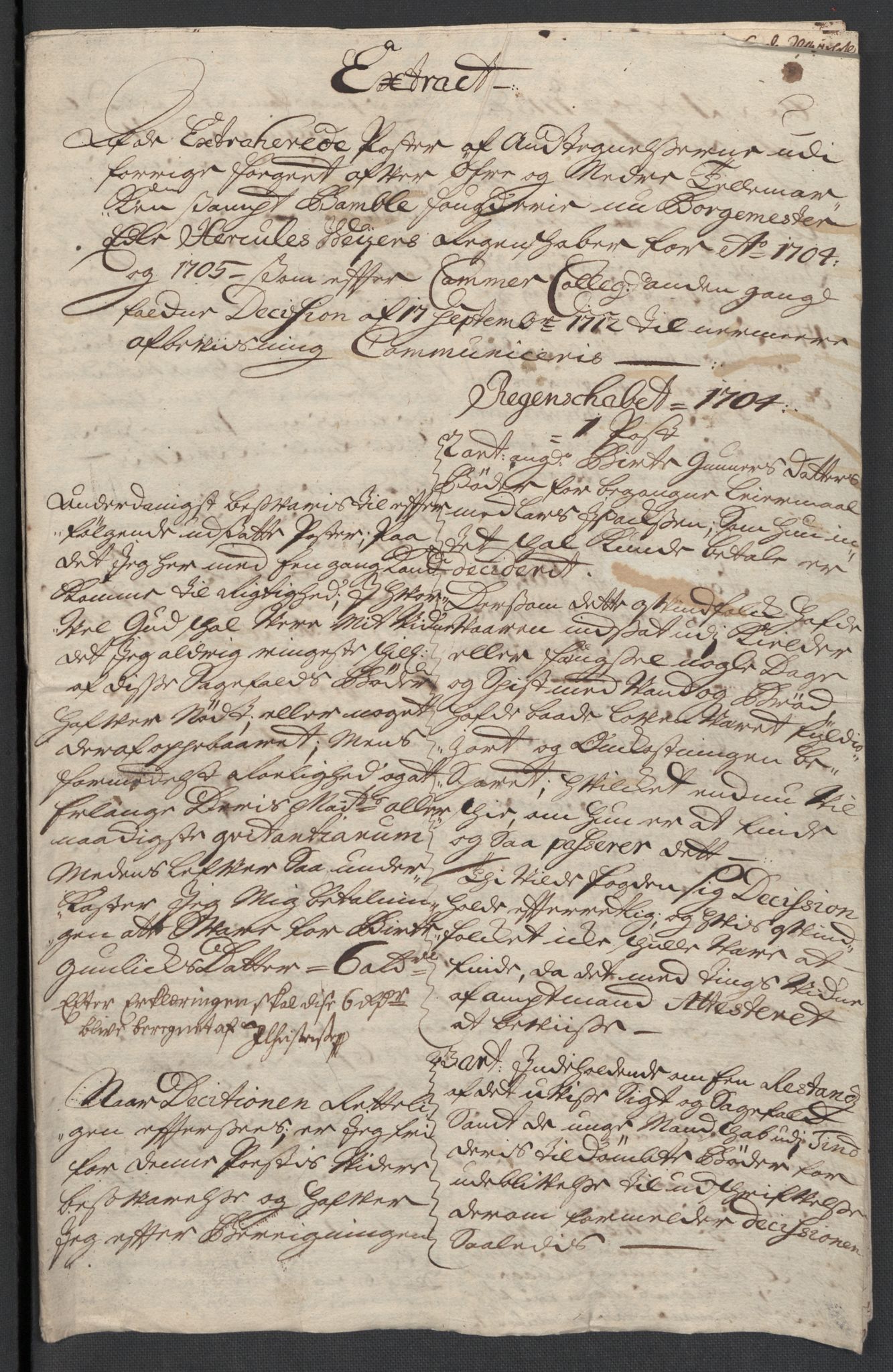 Rentekammeret inntil 1814, Reviderte regnskaper, Fogderegnskap, AV/RA-EA-4092/R36/L2115: Fogderegnskap Øvre og Nedre Telemark og Bamble, 1705, s. 258