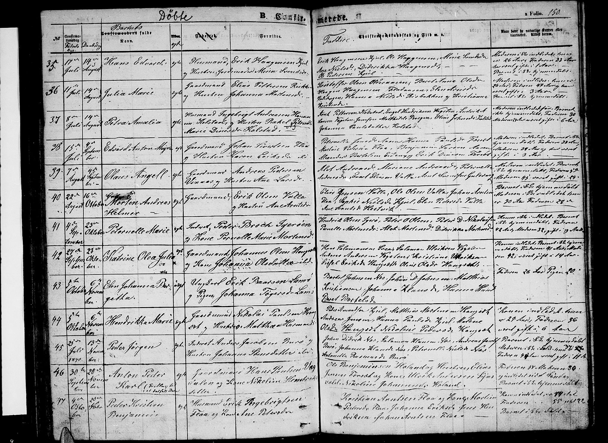Ministerialprotokoller, klokkerbøker og fødselsregistre - Nordland, AV/SAT-A-1459/816/L0251: Klokkerbok nr. 816C01, 1852-1870, s. 150