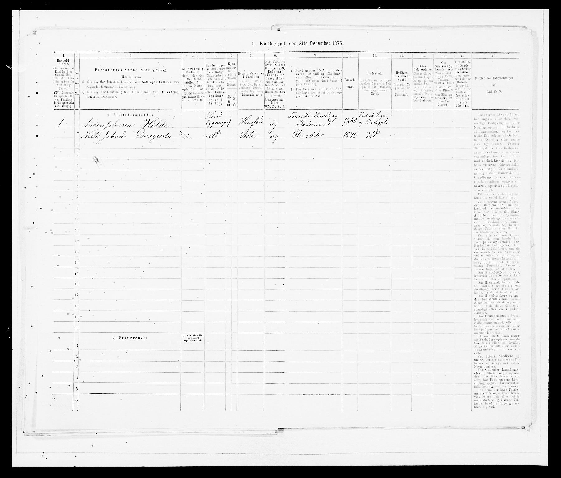 SAB, Folketelling 1875 for 1447P Innvik prestegjeld, 1875, s. 50