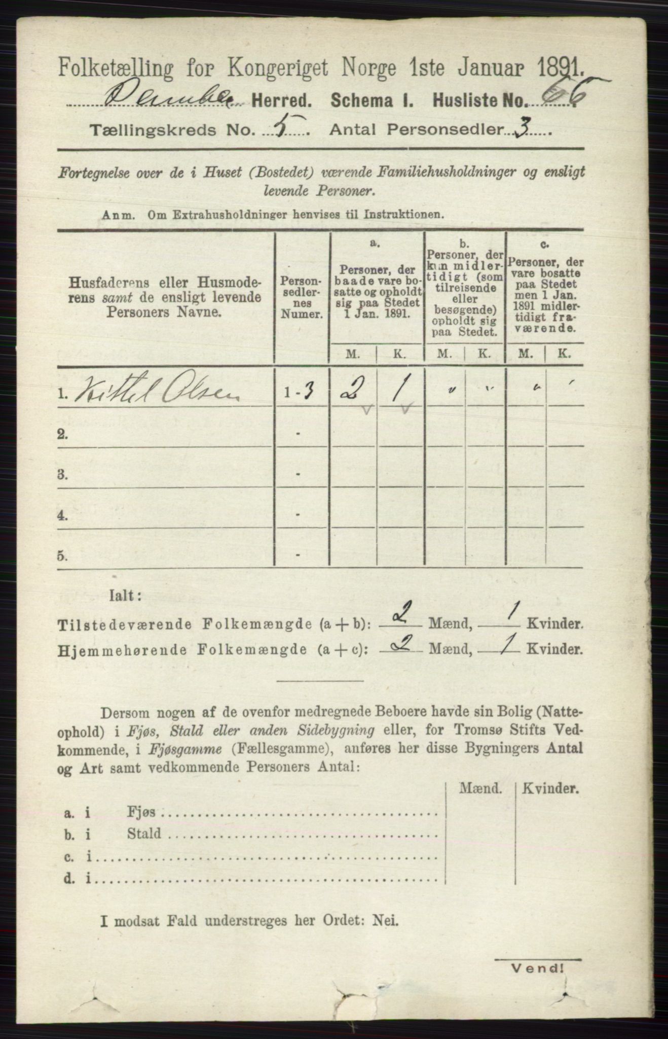 RA, Folketelling 1891 for 0814 Bamble herred, 1891, s. 2241