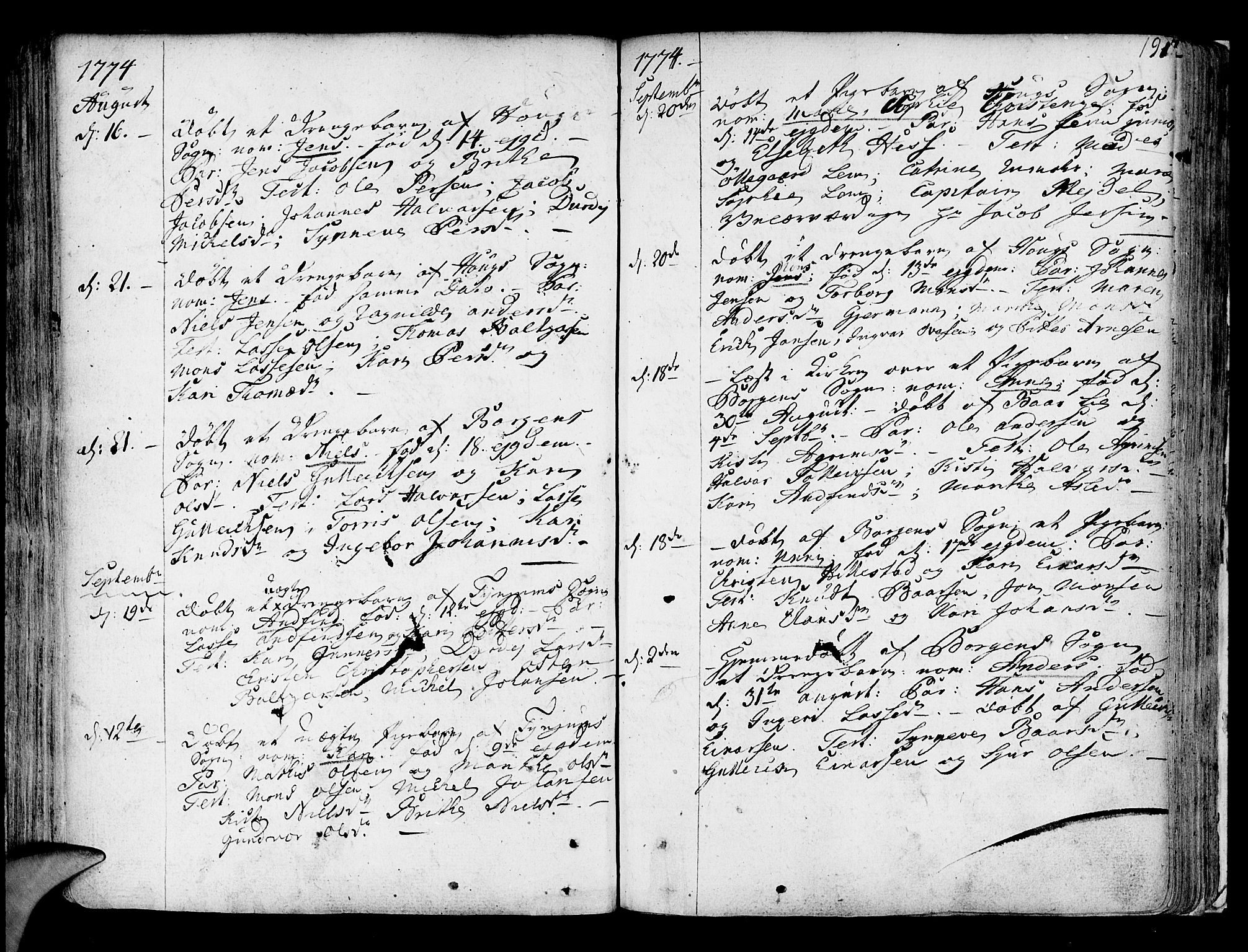 Lærdal sokneprestembete, SAB/A-81201: Ministerialbok nr. A 2, 1752-1782, s. 191