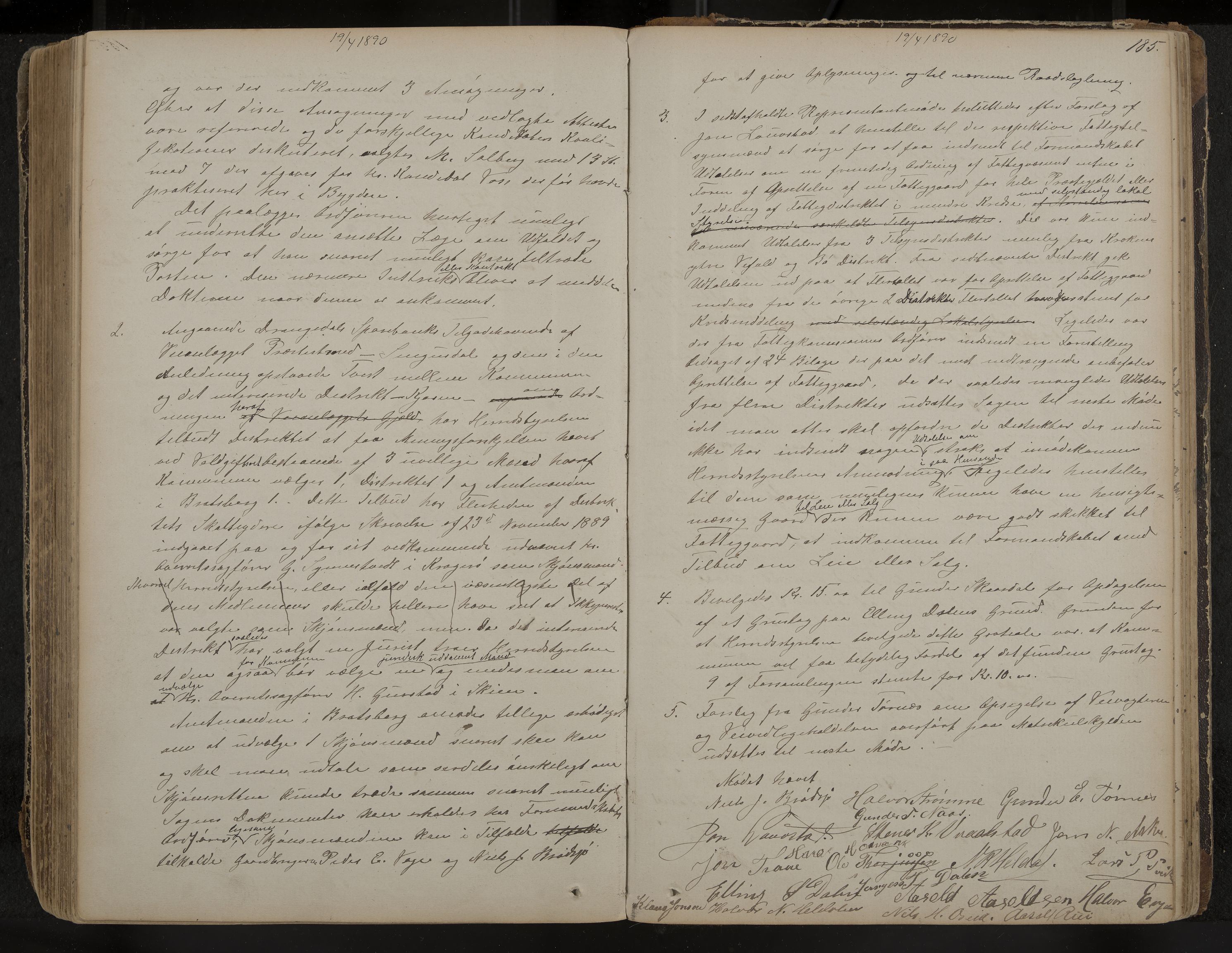 Drangedal formannskap og sentraladministrasjon, IKAK/0817021/A/L0002: Møtebok, 1870-1892, s. 185