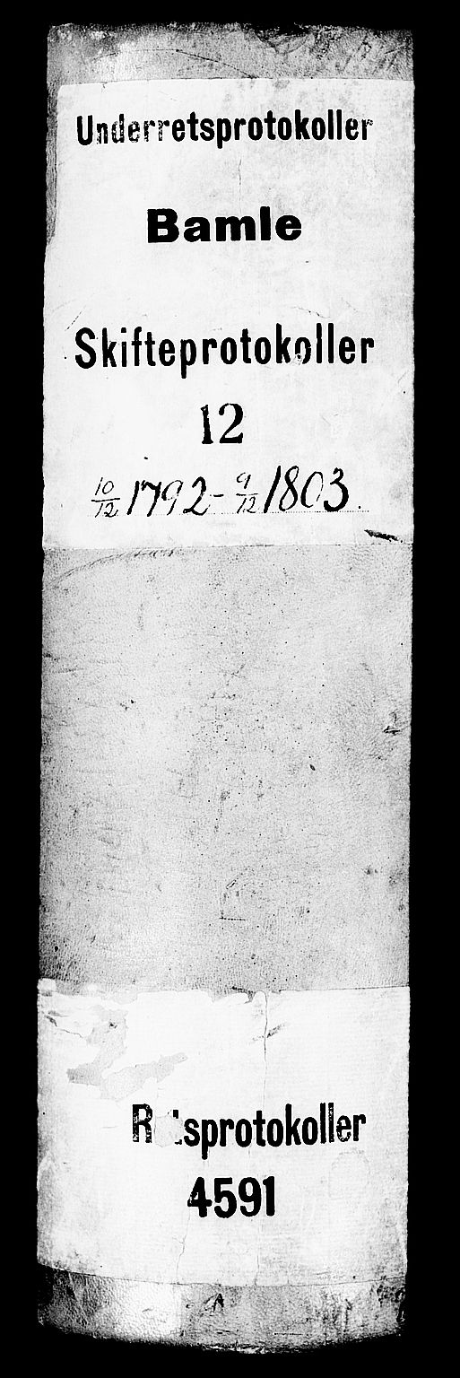 Bamble sorenskriveri, SAKO/A-214/H/Hb/Hba/Hbaa/L0012: Skifteprotokoll, 1792-1803