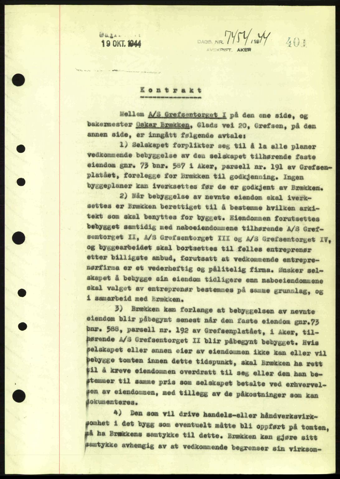 Aker herredsskriveri, SAO/A-10896/G/Gb/Gba/Gbac/L0035: Pantebok nr. B200-201, 1944-1944, Dagboknr: 7454/1944