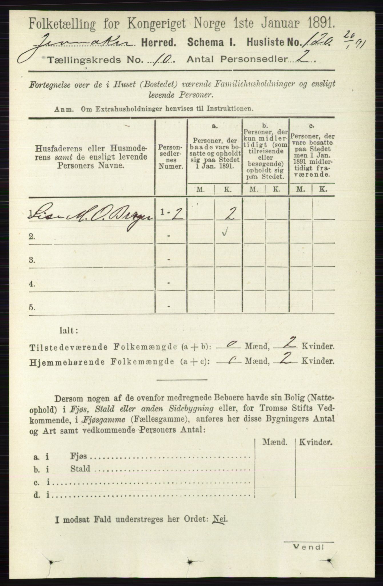 RA, Folketelling 1891 for 0532 Jevnaker herred, 1891, s. 5483