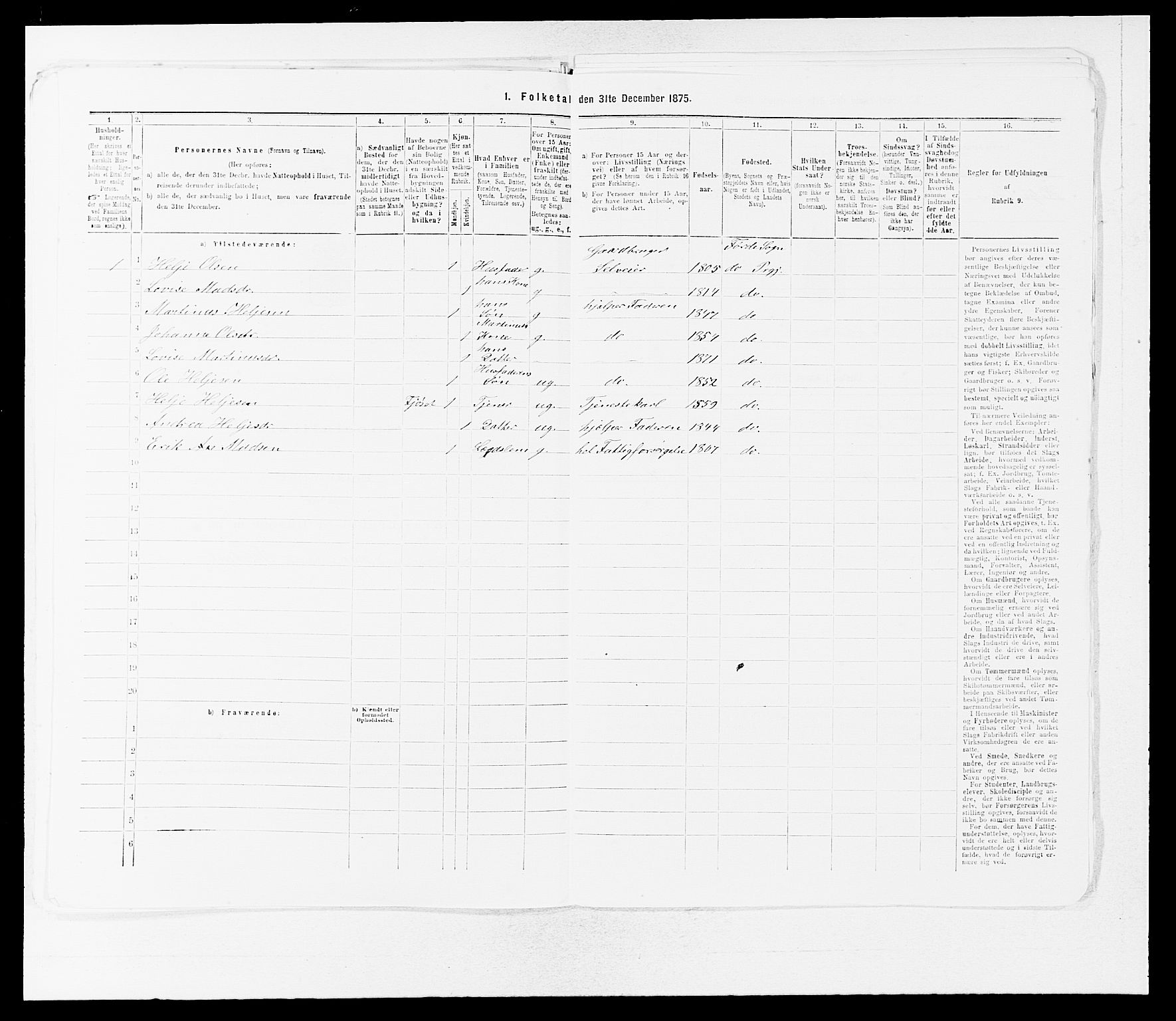 SAB, Folketelling 1875 for 1432P Førde prestegjeld, 1875, s. 326