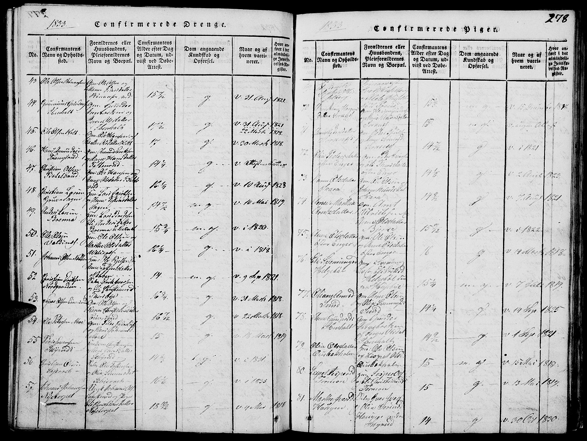 Grue prestekontor, AV/SAH-PREST-036/H/Ha/Hab/L0002: Klokkerbok nr. 2, 1815-1841, s. 278