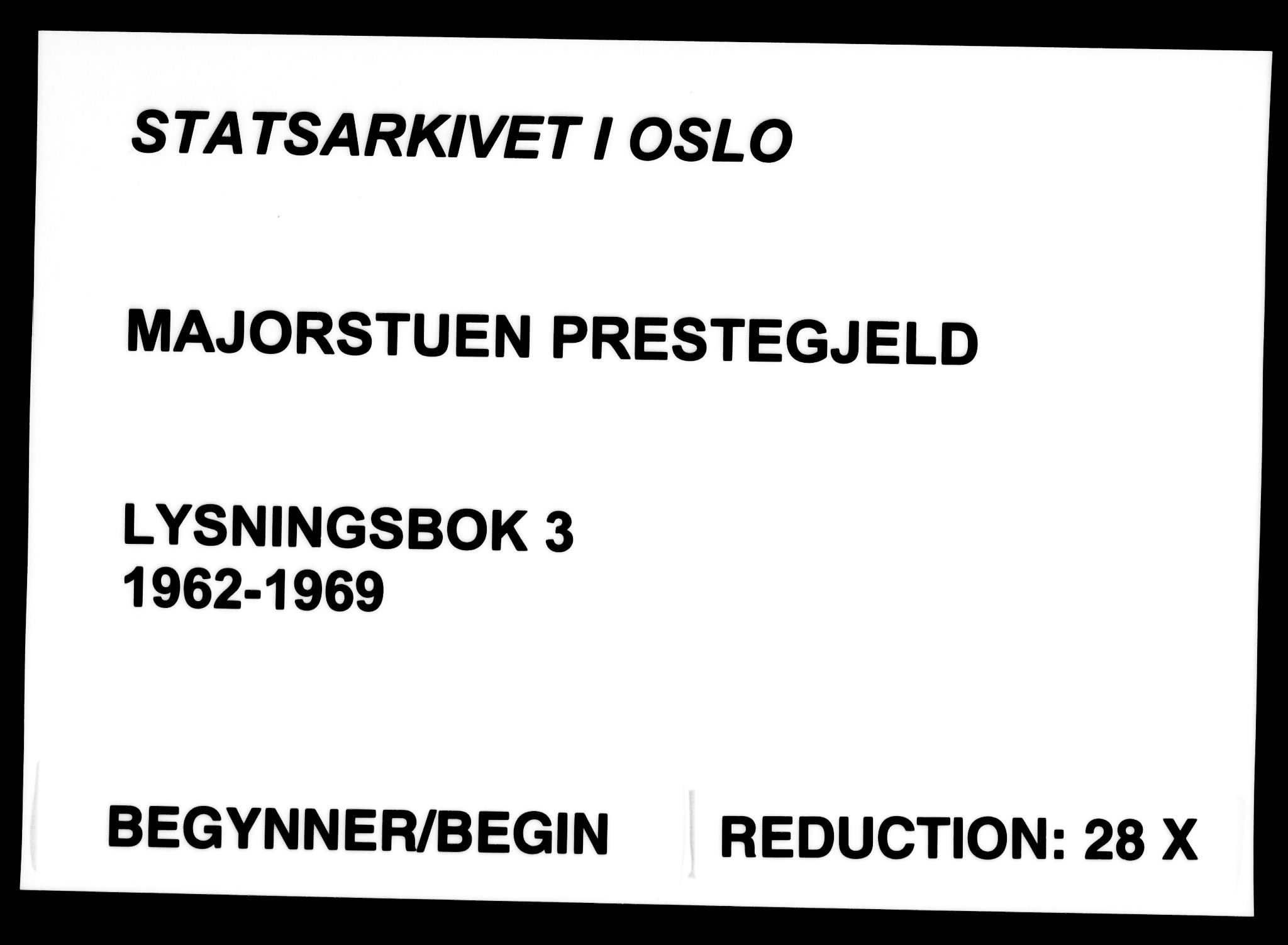 Majorstuen prestekontor Kirkebøker, SAO/A-10868/H/Ha/L0003: Lysningsprotokoll nr. 3, 1962-1969