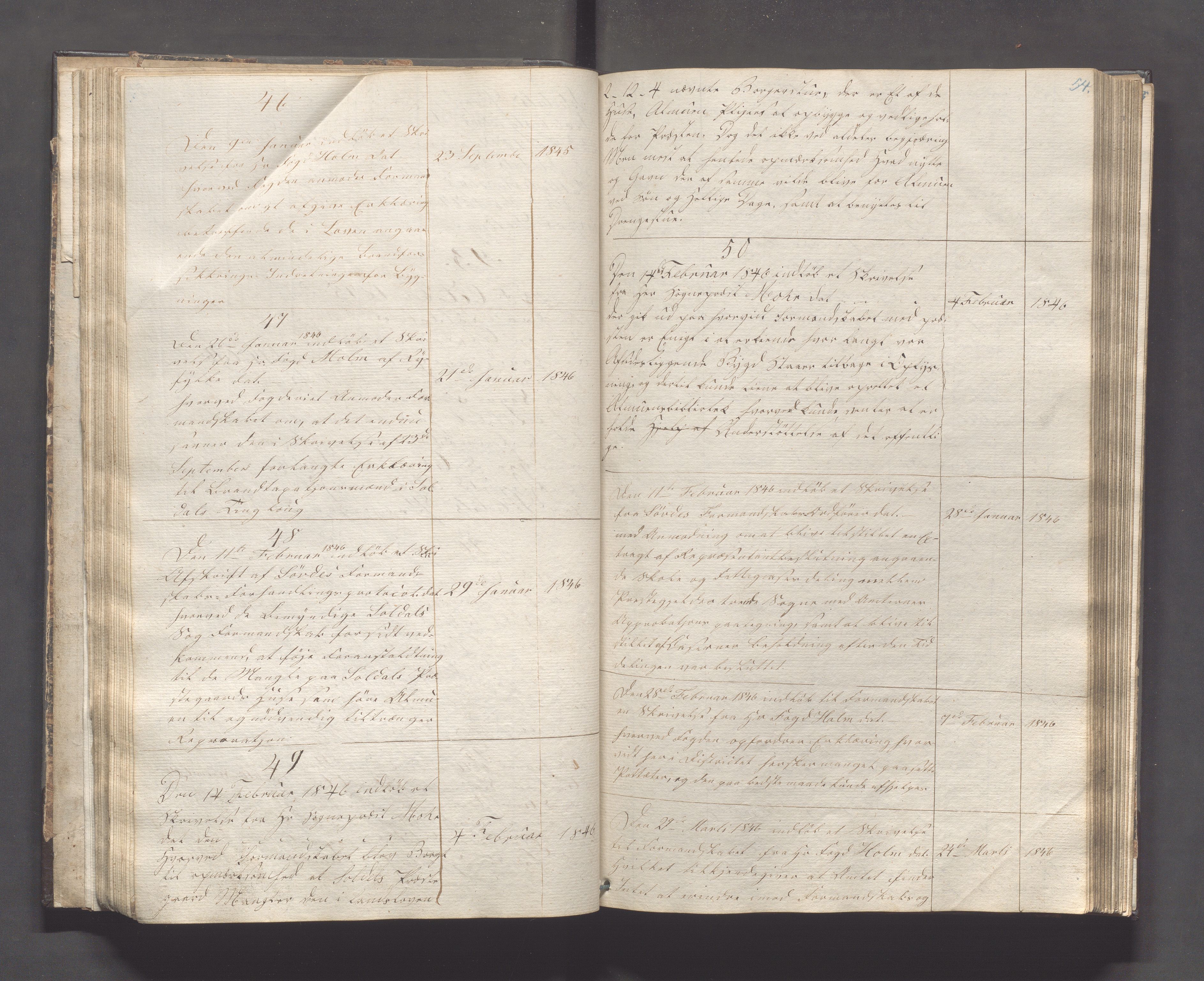 Suldal kommune - Formannskapet/Rådmannen, IKAR/K-101908/C/Ca/L0001: Journal, 1837-1900, s. 54