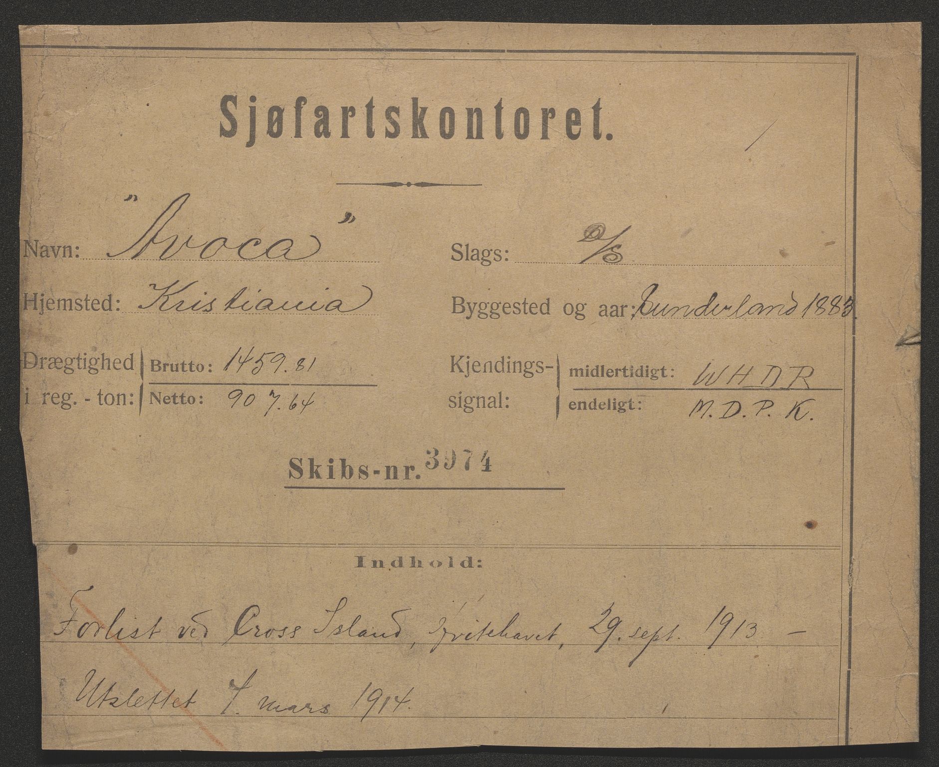 Sjøfartsdirektoratet med forløpere, skipsmapper slettede skip, RA/S-4998/F/Fa/L0087: --, 1870-1922, s. 419