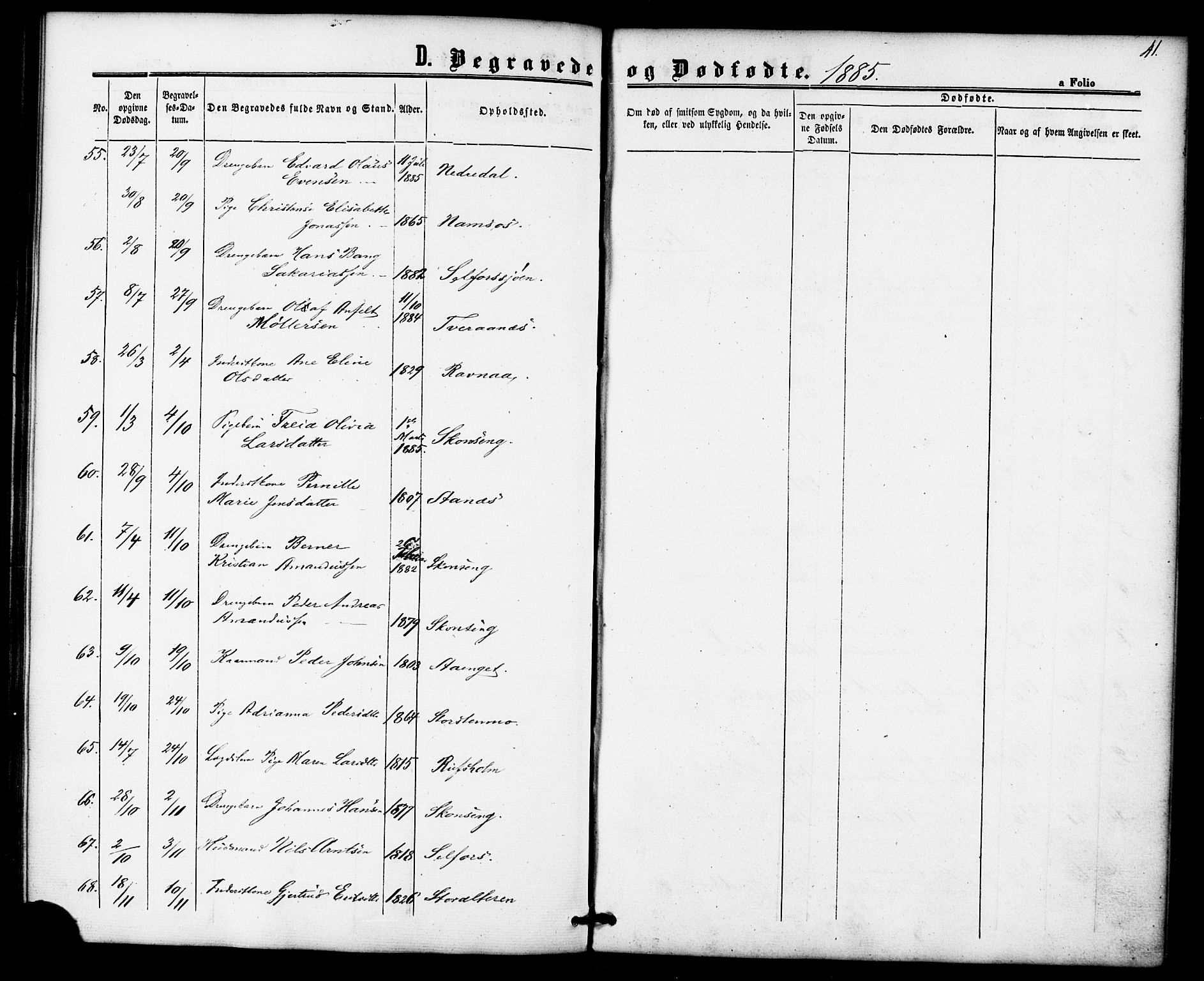 Ministerialprotokoller, klokkerbøker og fødselsregistre - Nordland, AV/SAT-A-1459/827/L0396: Ministerialbok nr. 827A08, 1864-1886, s. 41