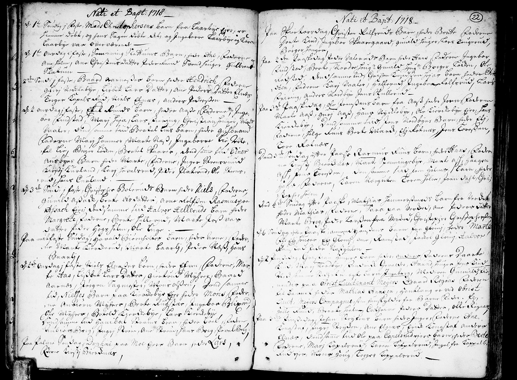 Skedsmo prestekontor Kirkebøker, AV/SAO-A-10033a/F/Fa/L0002: Ministerialbok nr. I 2, 1715-1727, s. 22