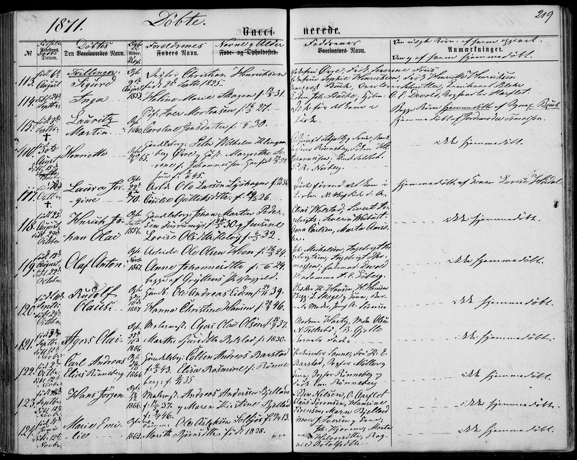 Ministerialprotokoller, klokkerbøker og fødselsregistre - Møre og Romsdal, AV/SAT-A-1454/529/L0452: Ministerialbok nr. 529A02, 1864-1871, s. 219