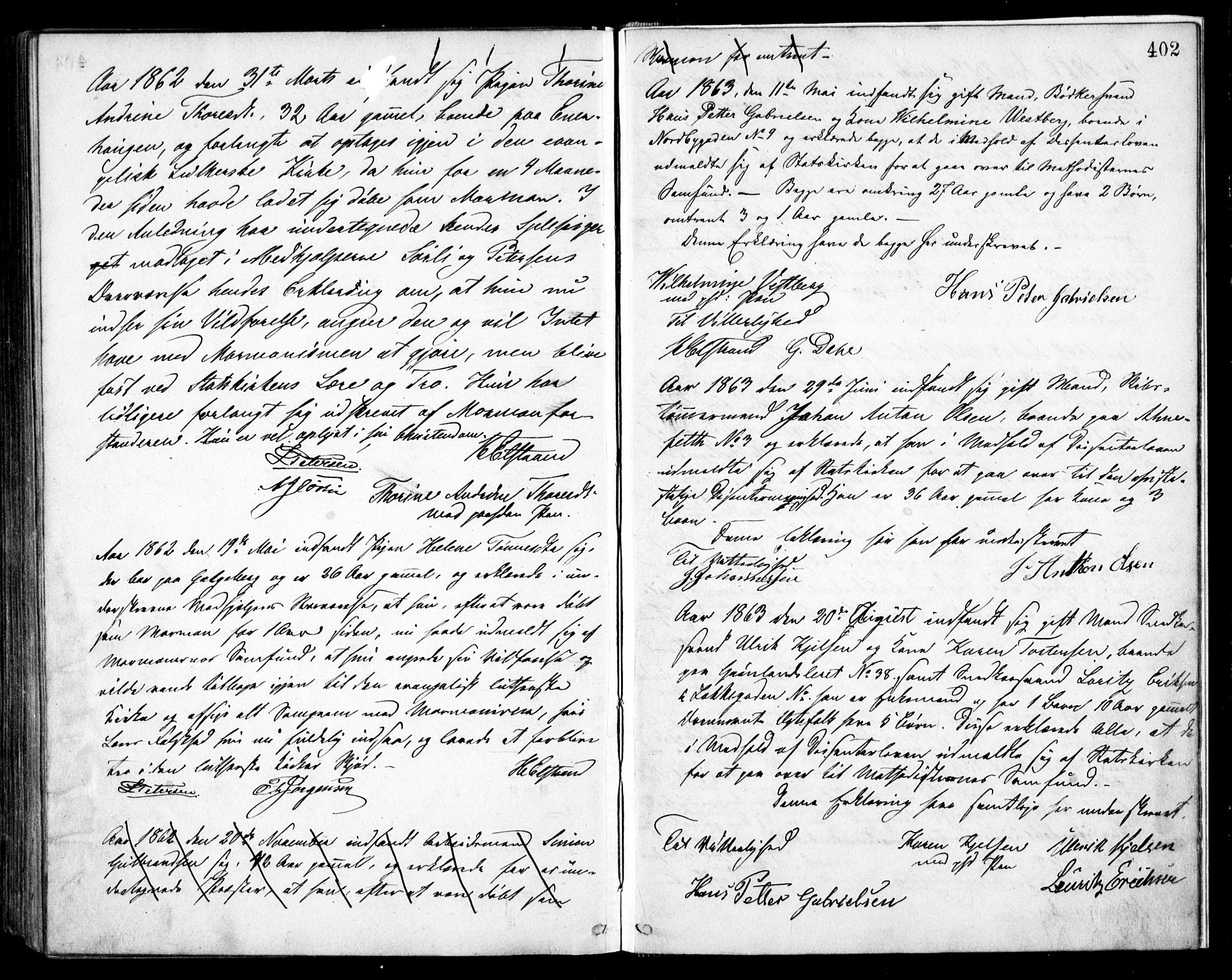 Grønland prestekontor Kirkebøker, AV/SAO-A-10848/F/Fa/L0003: Ministerialbok nr. 3, 1862-1868, s. 402