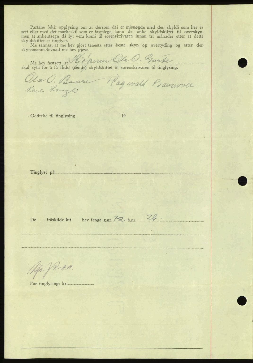 Nordmøre sorenskriveri, AV/SAT-A-4132/1/2/2Ca: Pantebok nr. A100a, 1945-1945, Dagboknr: 1638/1945