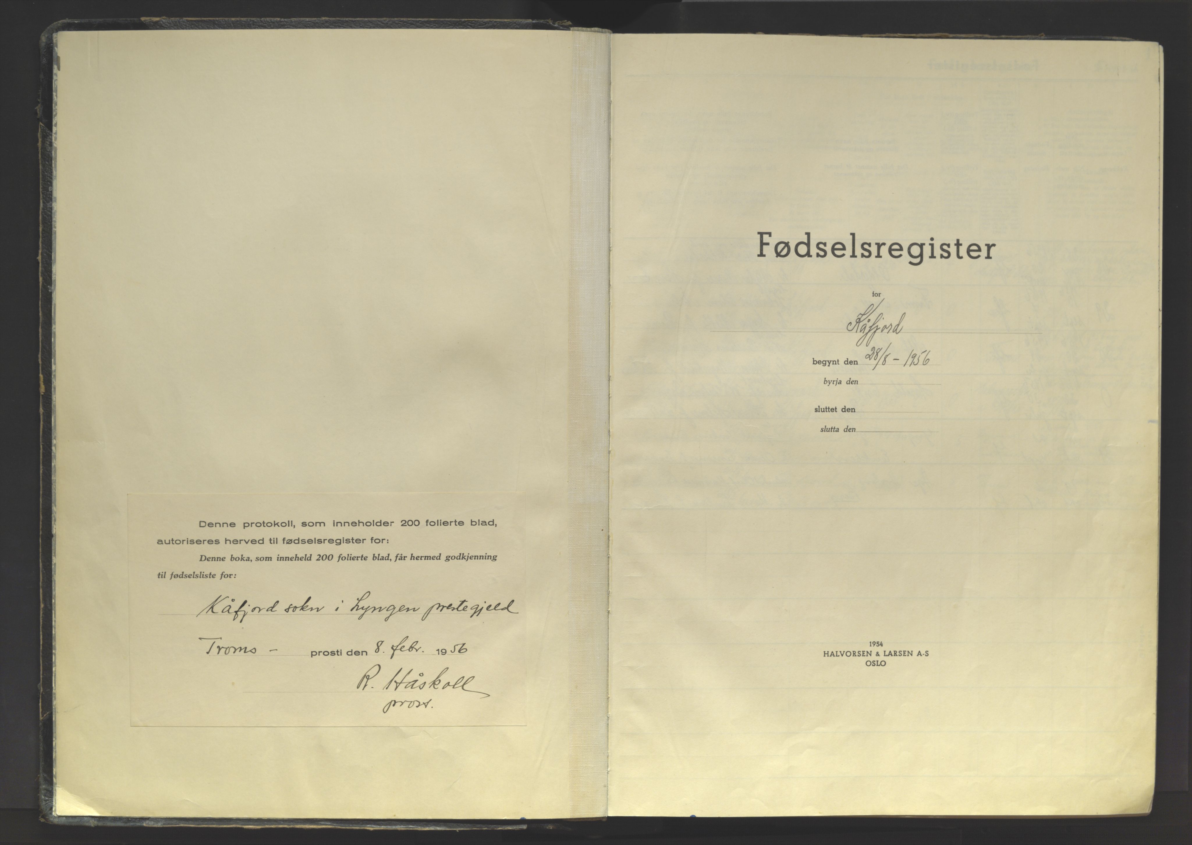 Kåfjord sokneprestembete, AV/SATØ-S-1298/F/Fa/L0001: Fødselsregister nr. 1, 1956-1991