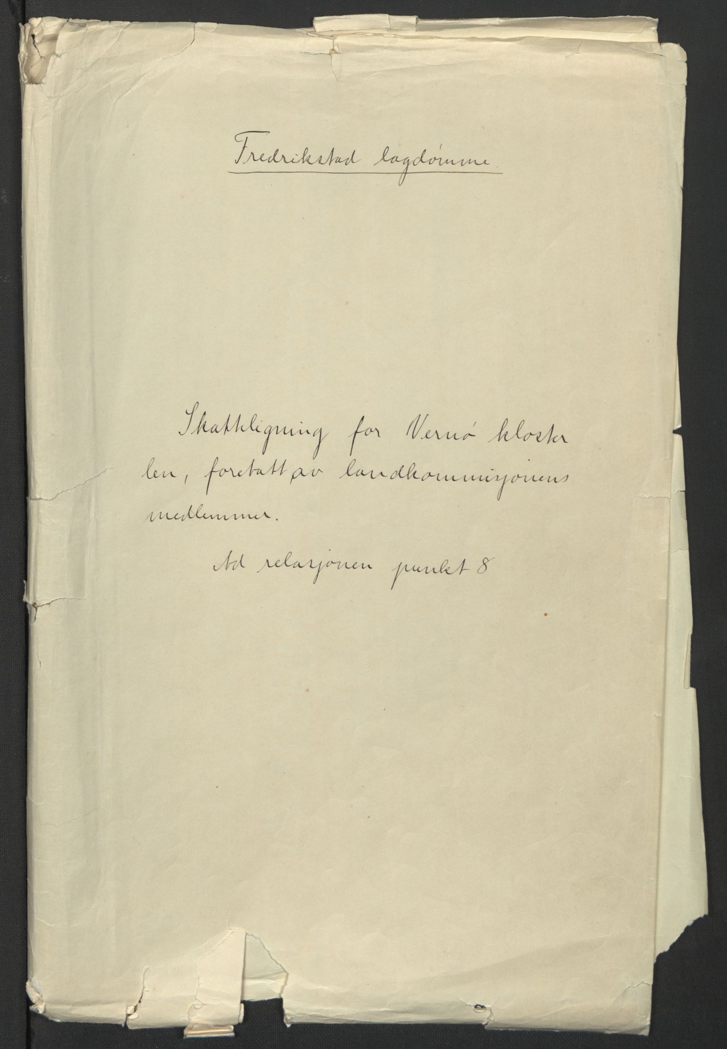 Rentekammeret inntil 1814, Realistisk ordnet avdeling, RA/EA-4070/L/L0003/0003: Fredrikstad lagdømme: / Skatteligning for Verne kloster len, foretatt av Landkommisjonens medlemmer for Fredrikstad lagdømme., 1661