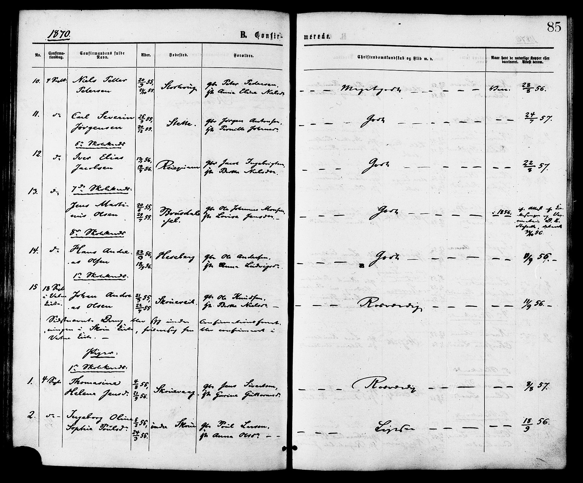 Ministerialprotokoller, klokkerbøker og fødselsregistre - Møre og Romsdal, AV/SAT-A-1454/524/L0355: Ministerialbok nr. 524A07, 1864-1879, s. 85