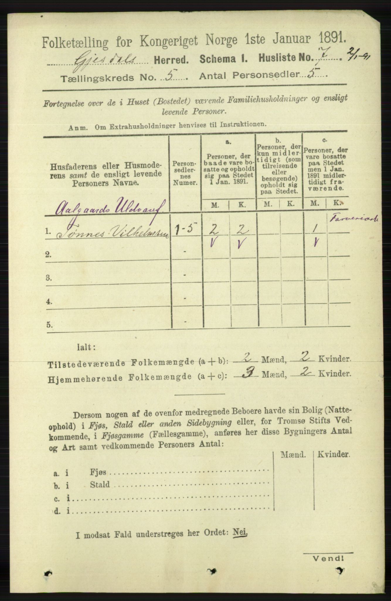 RA, Folketelling 1891 for 1122 Gjesdal herred, 1891, s. 1484