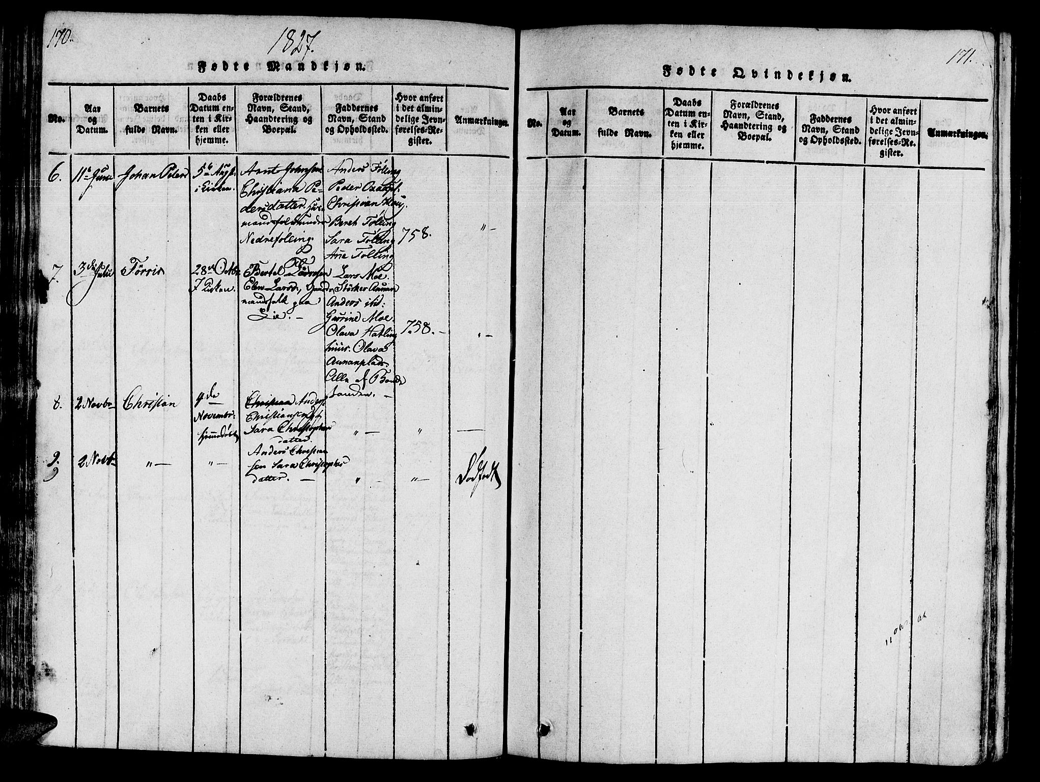 Ministerialprotokoller, klokkerbøker og fødselsregistre - Nord-Trøndelag, AV/SAT-A-1458/746/L0441: Ministerialbok nr. 746A03 /4, 1816-1827, s. 170-171