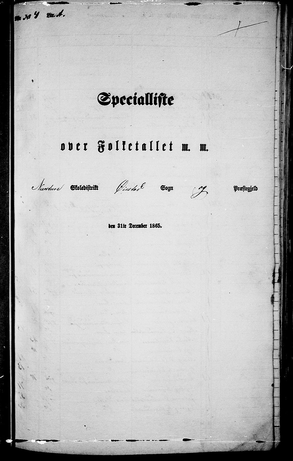 RA, Folketelling 1865 for 0920P Øyestad prestegjeld, 1865, s. 52