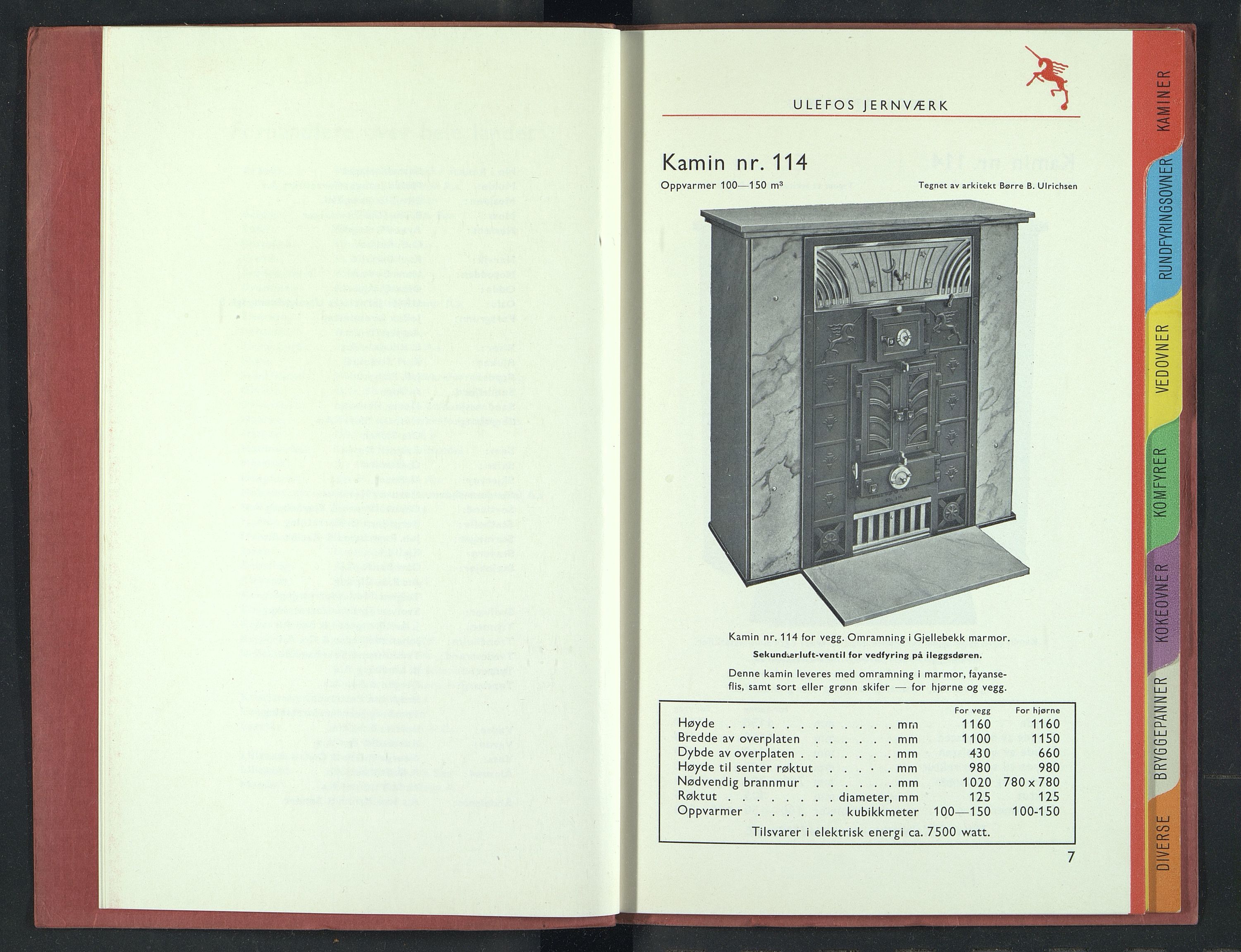 Næs Jernverksmuseets samling av historiske ovnskataloger, NESJ/NJM-006/01/L0033: Ulefos Jernværk, Katalog nr. 28, 1950-1970