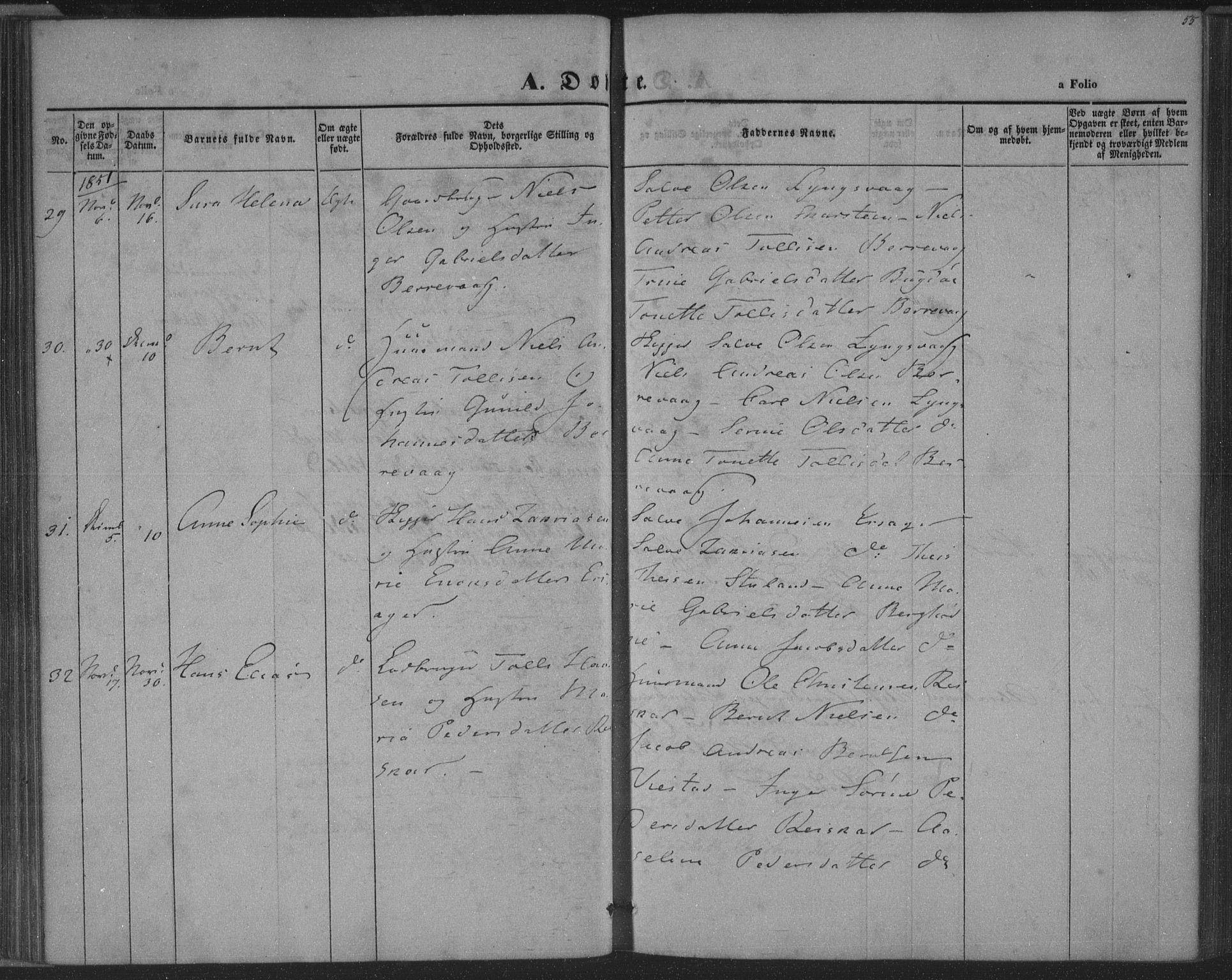 Herad sokneprestkontor, AV/SAK-1111-0018/F/Fa/Fab/L0003: Ministerialbok nr. A 3, 1844-1853, s. 55