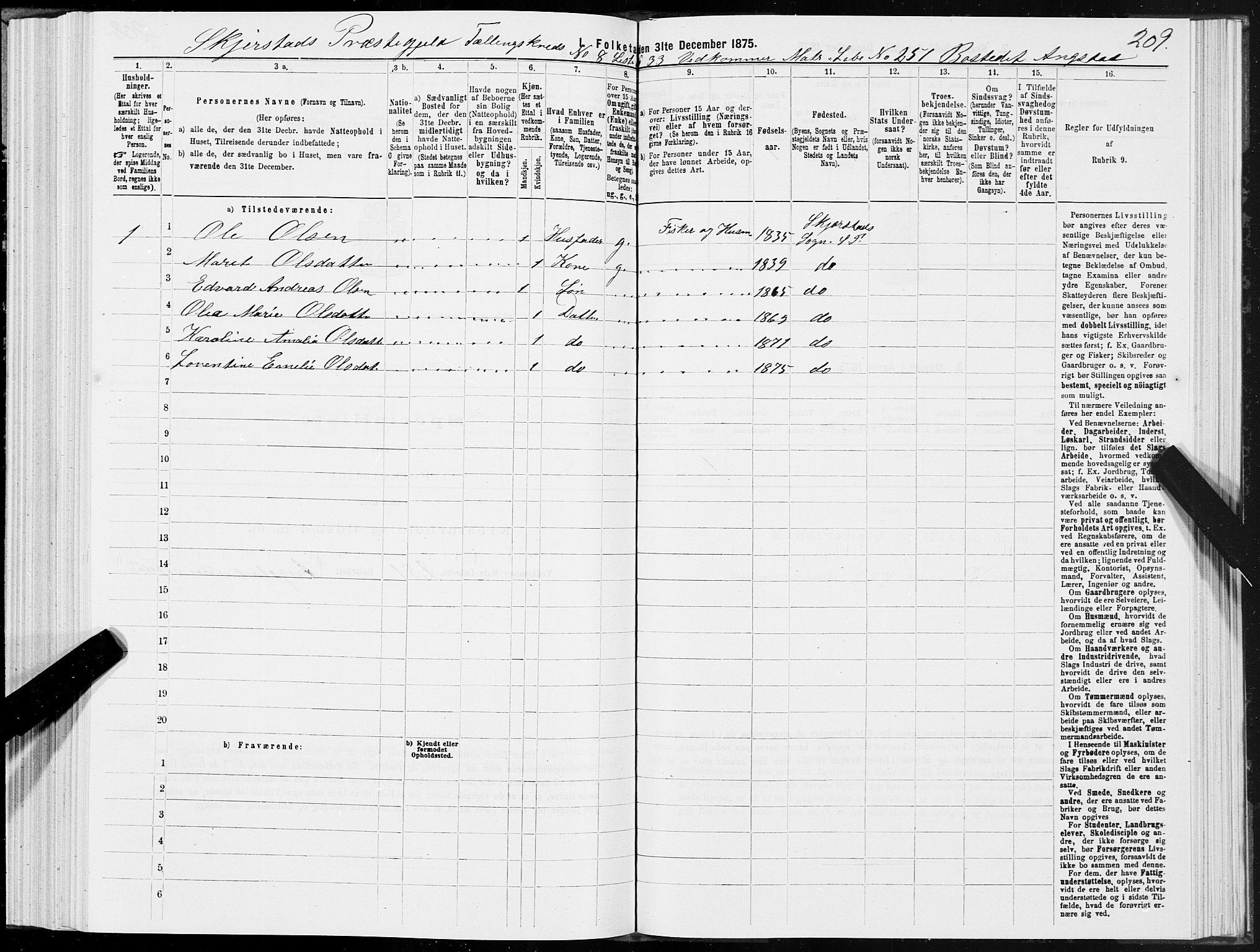 SAT, Folketelling 1875 for 1842P Skjerstad prestegjeld, 1875, s. 4209