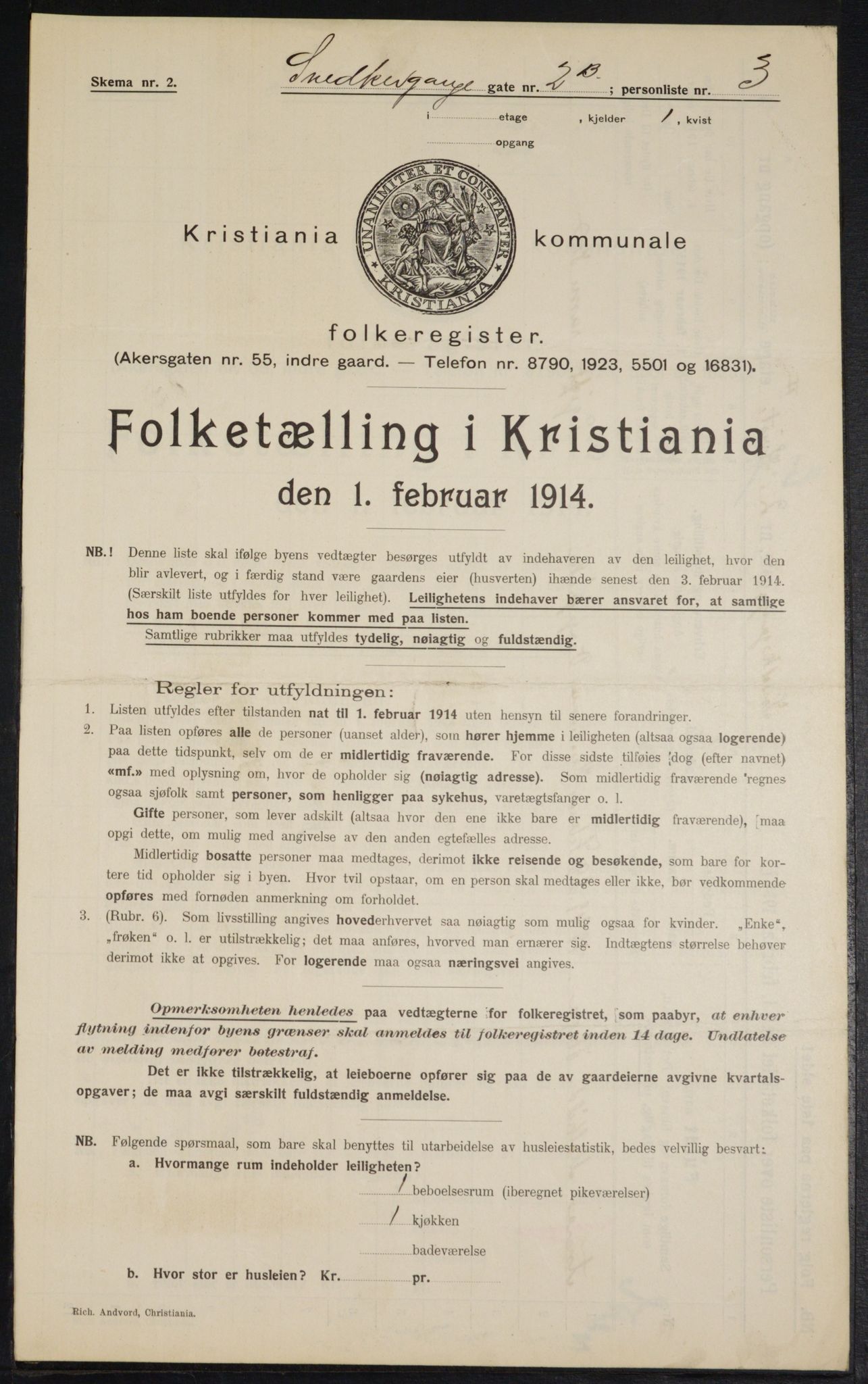 OBA, Kommunal folketelling 1.2.1914 for Kristiania, 1914, s. 97826