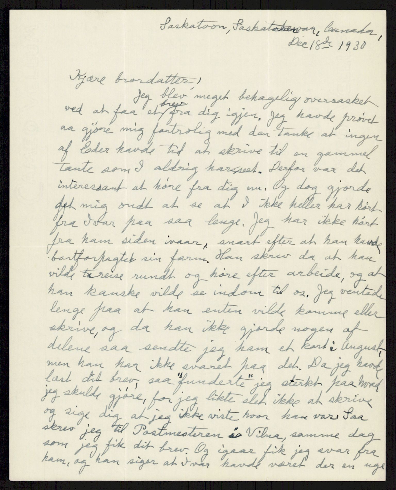 Samlinger til kildeutgivelse, Amerikabrevene, AV/RA-EA-4057/F/L0002: Innlån fra Oslo: Garborgbrevene III - V, 1838-1914, s. 612