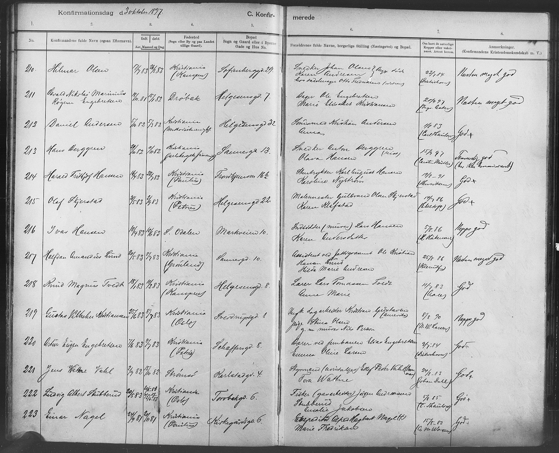 Paulus prestekontor Kirkebøker, AV/SAO-A-10871/F/Fa/L0007: Ministerialbok nr. 7, 1897-1915