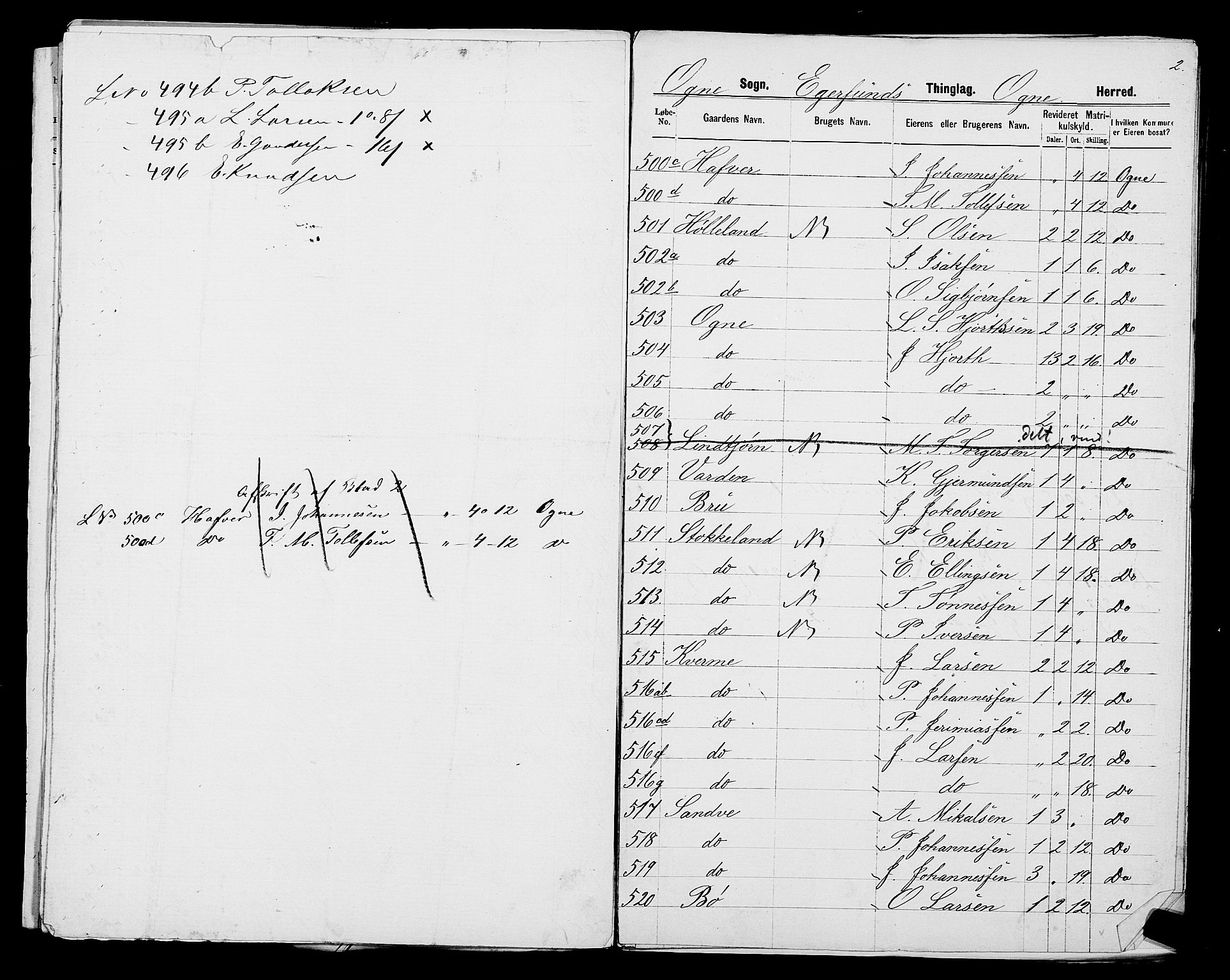 SAST, Folketelling 1875 for 1116L Eigersund prestegjeld, Eigersund landsokn og Ogna sokn, 1875, s. 63