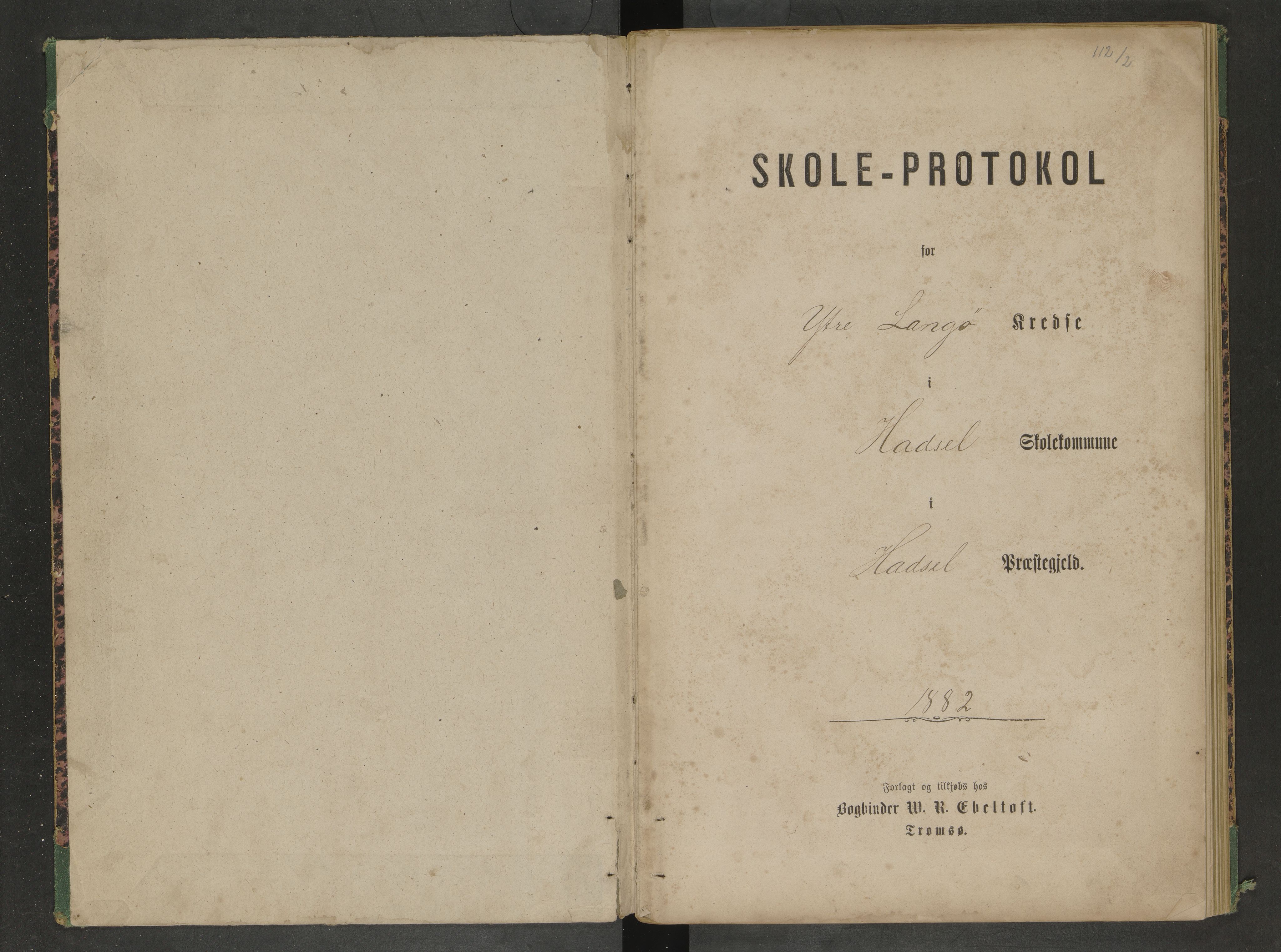 Hadsel kommune. Ymse skolekretser , AIN/K-18660.510.57/F/Fc/L0006: Skoleprotokoll for Ytre Langøy: Breivik, Varvik, Grønning, Holmsnes, Kjørstad, , 1882-1885