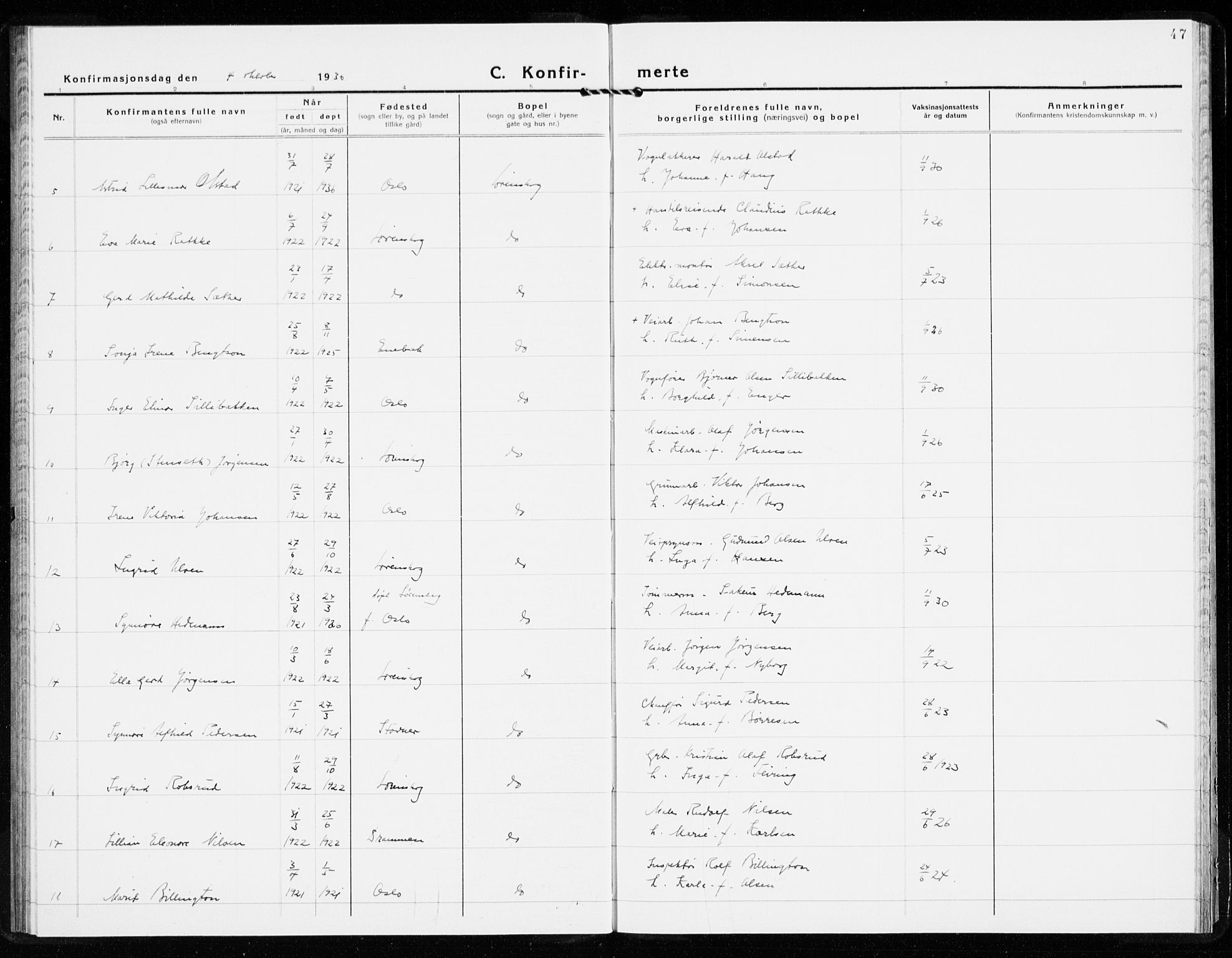 Skedsmo prestekontor Kirkebøker, AV/SAO-A-10033a/F/Fb/L0004: Ministerialbok nr. II 4, 1931-1943, s. 47