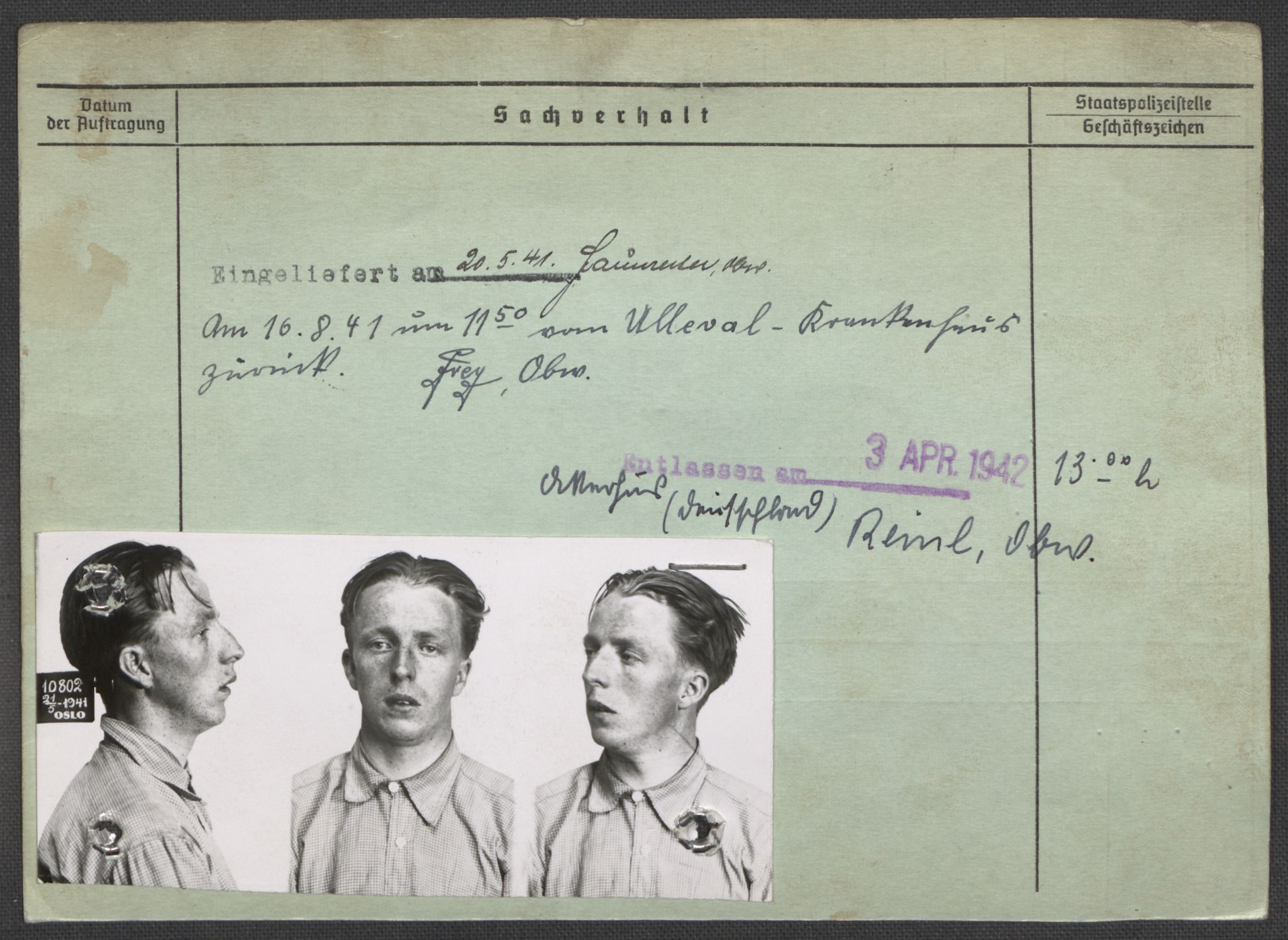 Befehlshaber der Sicherheitspolizei und des SD, AV/RA-RAFA-5969/E/Ea/Eaa/L0005: Register over norske fanger i Møllergata 19: Hø-Kj, 1940-1945, s. 19