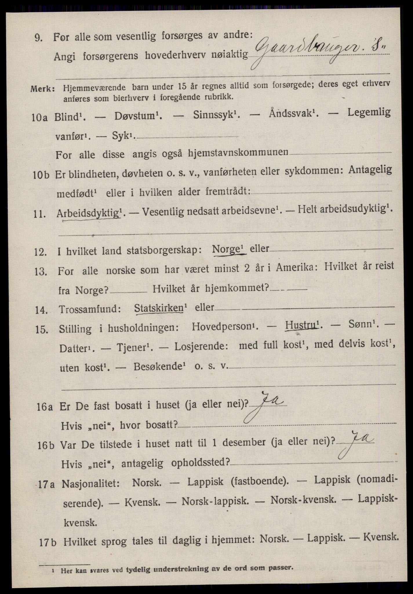 SAT, Folketelling 1920 for 1616 Fillan herred, 1920, s. 3049