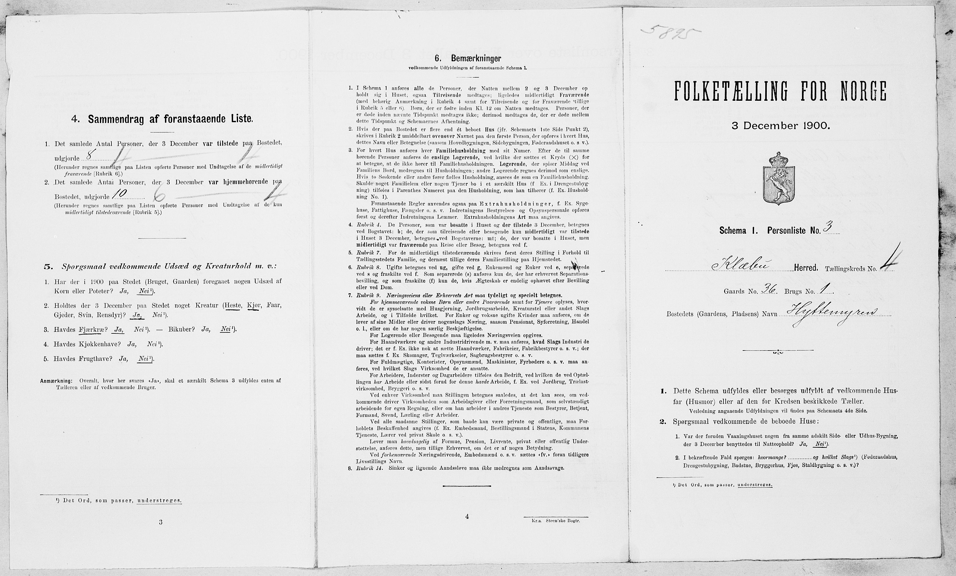 SAT, Folketelling 1900 for 1662 Klæbu herred, 1900, s. 184