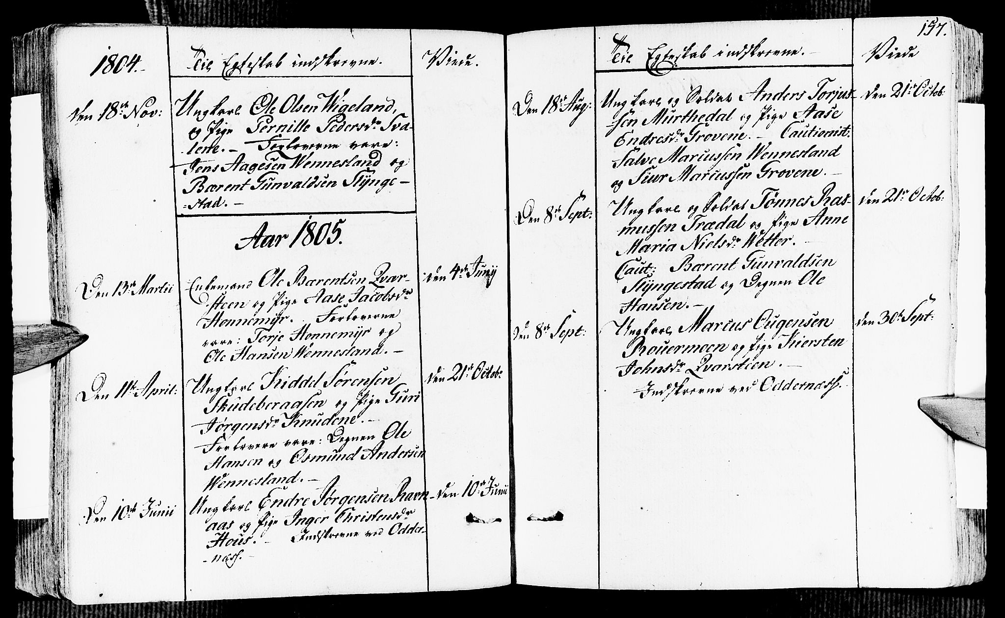 Vennesla sokneprestkontor, SAK/1111-0045/Fa/Fab/L0002: Ministerialbok nr. A 2, 1794-1834, s. 157