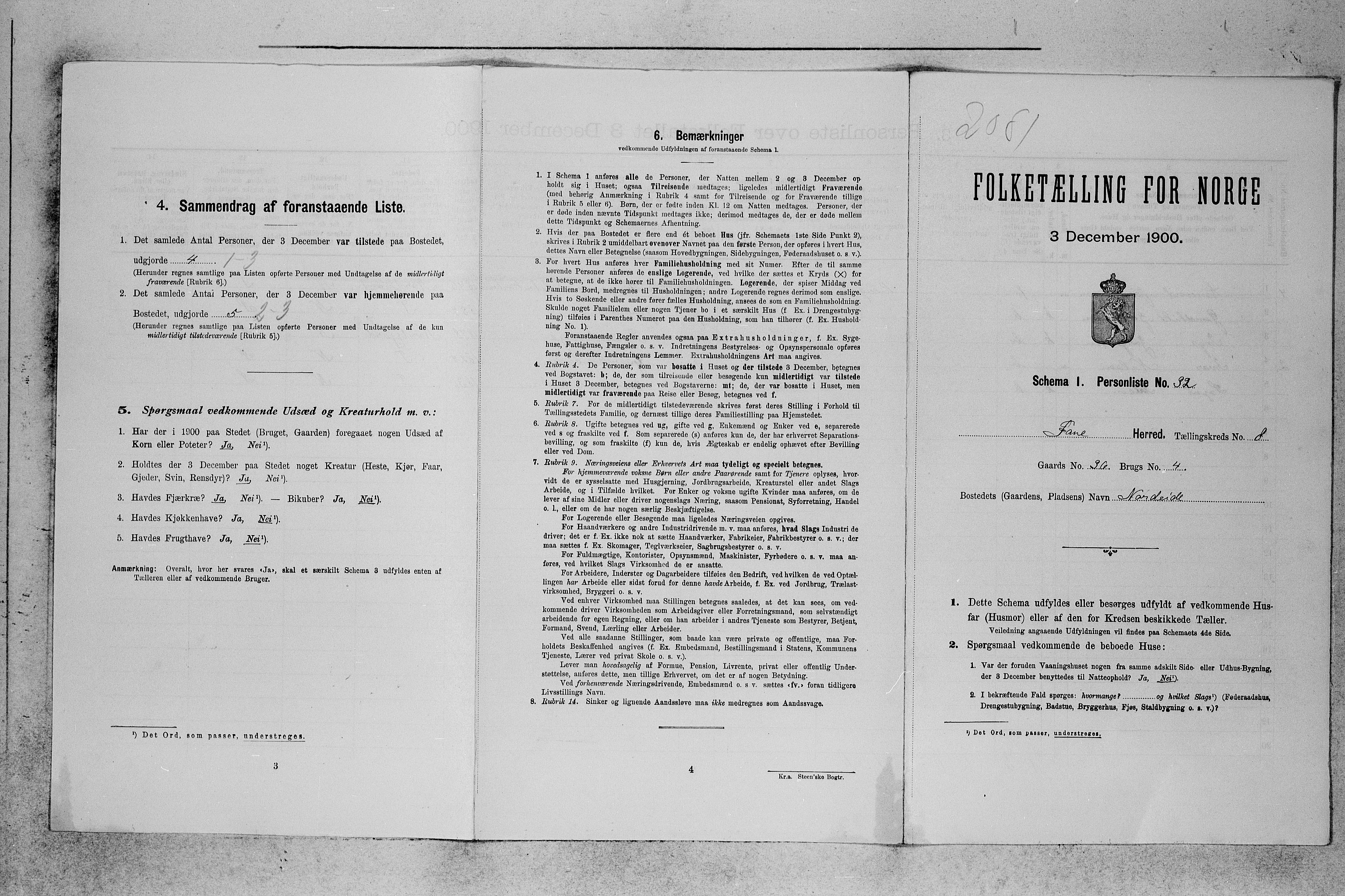 SAB, Folketelling 1900 for 1249 Fana herred, 1900, s. 916