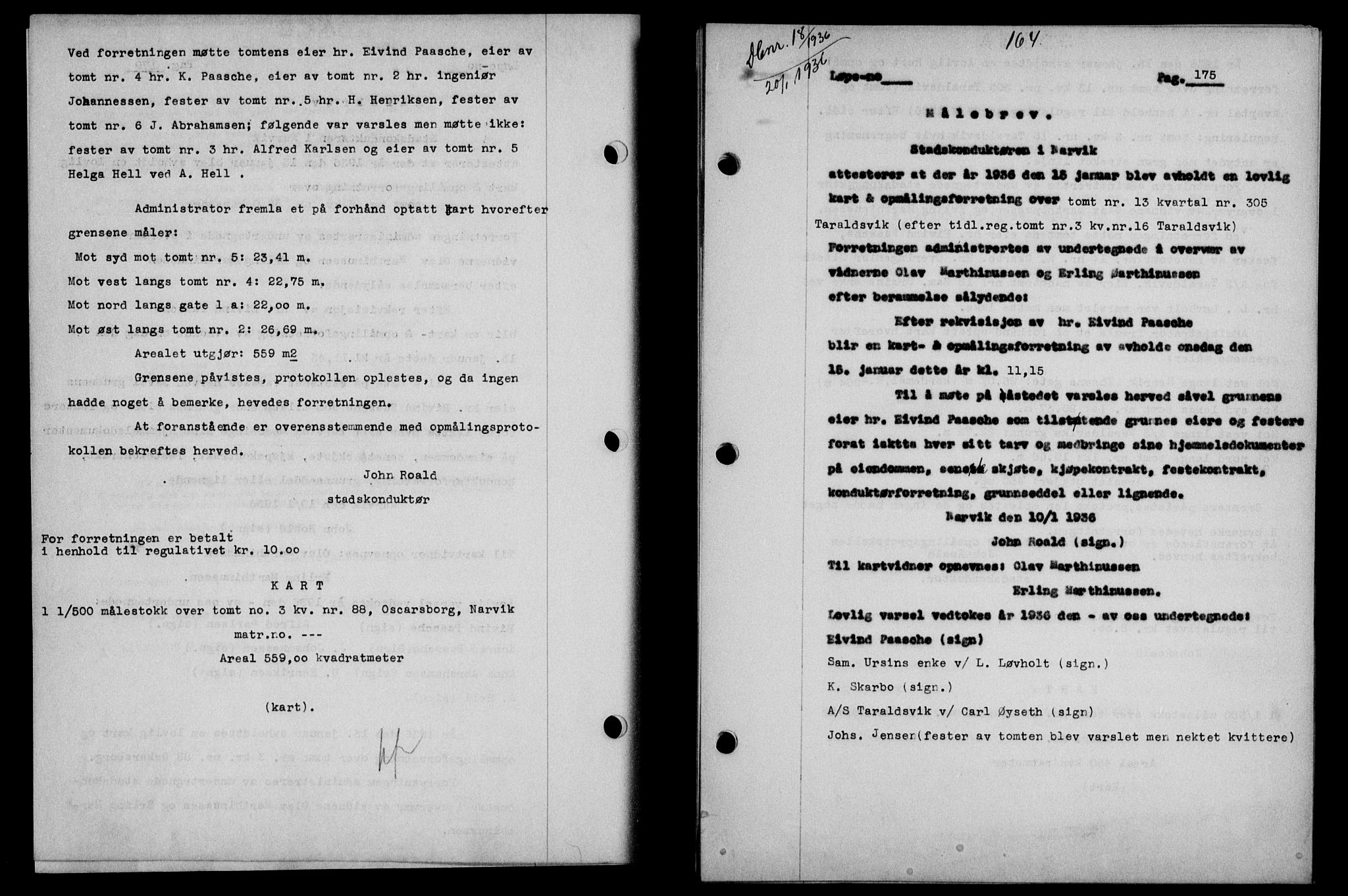 Narvik sorenskriveri, SAT/A-0002/1/2/2C/2Ca/L0011: Pantebok nr. 14, 1935-1937, Tingl.dato: 20.01.1936
